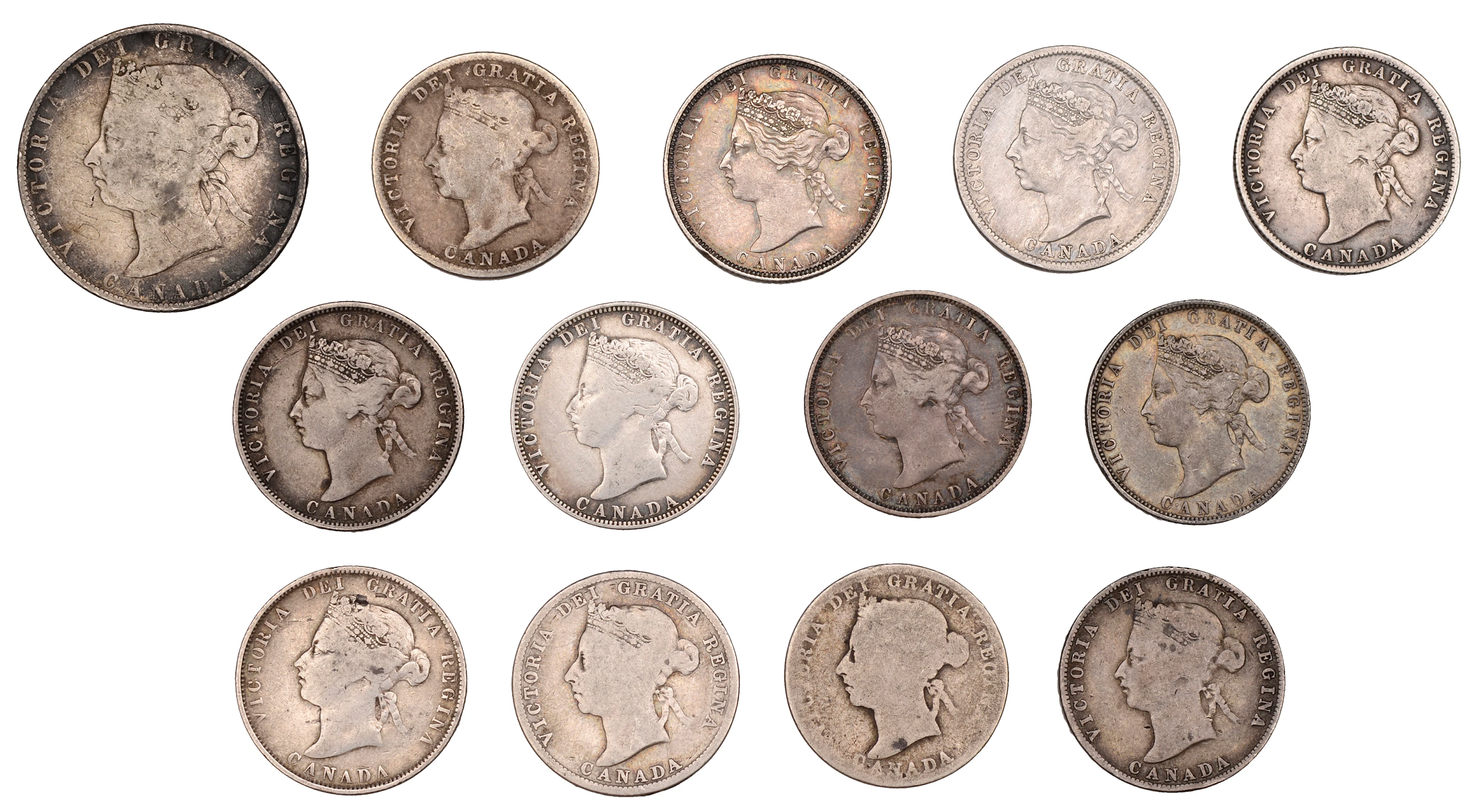 Canada, Victoria, 50 Cents, 1892, 25 Cents (12), 1870, 1872h (5)