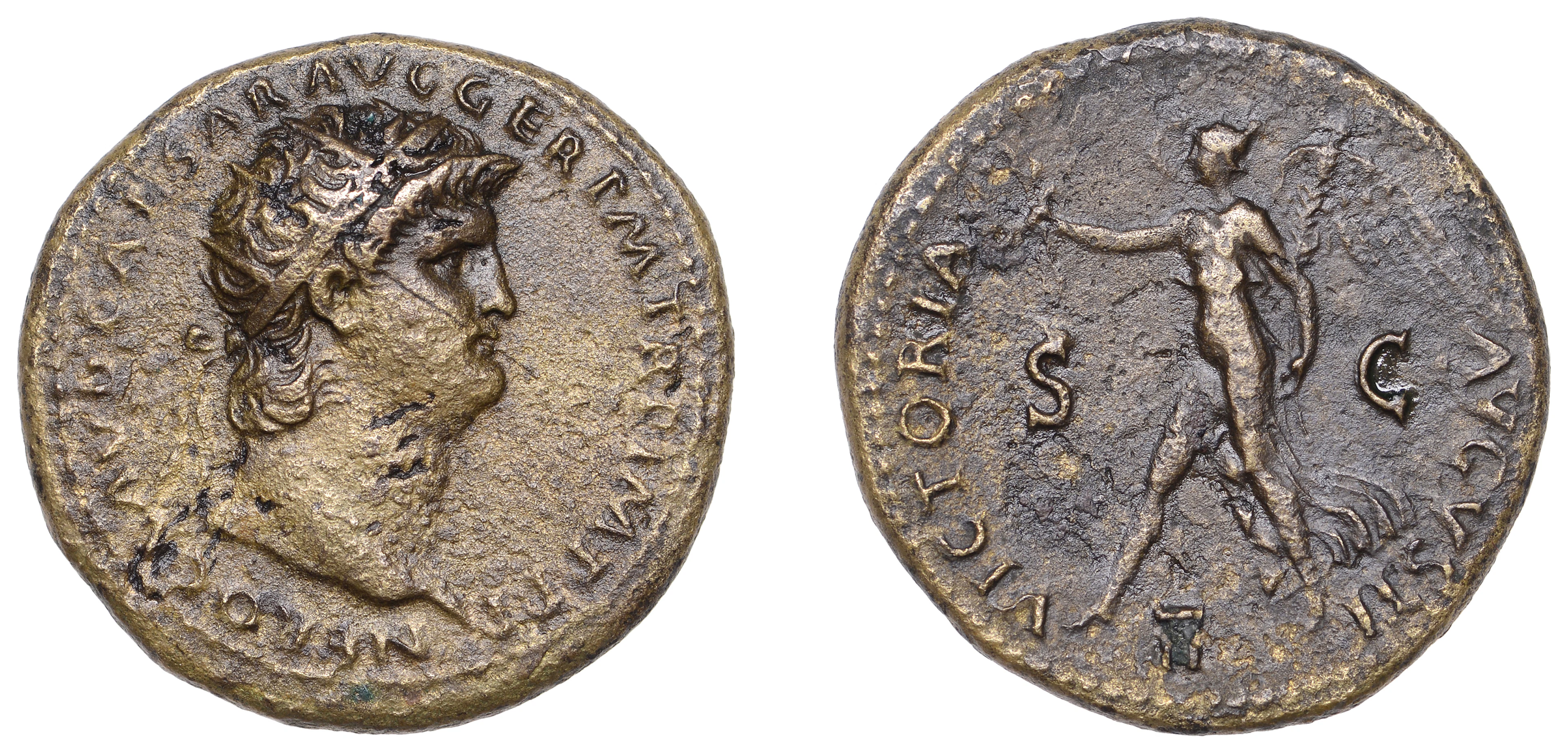 Nero (54-68), Dupondius, 62-8, radiate head right, nero clavd caesar