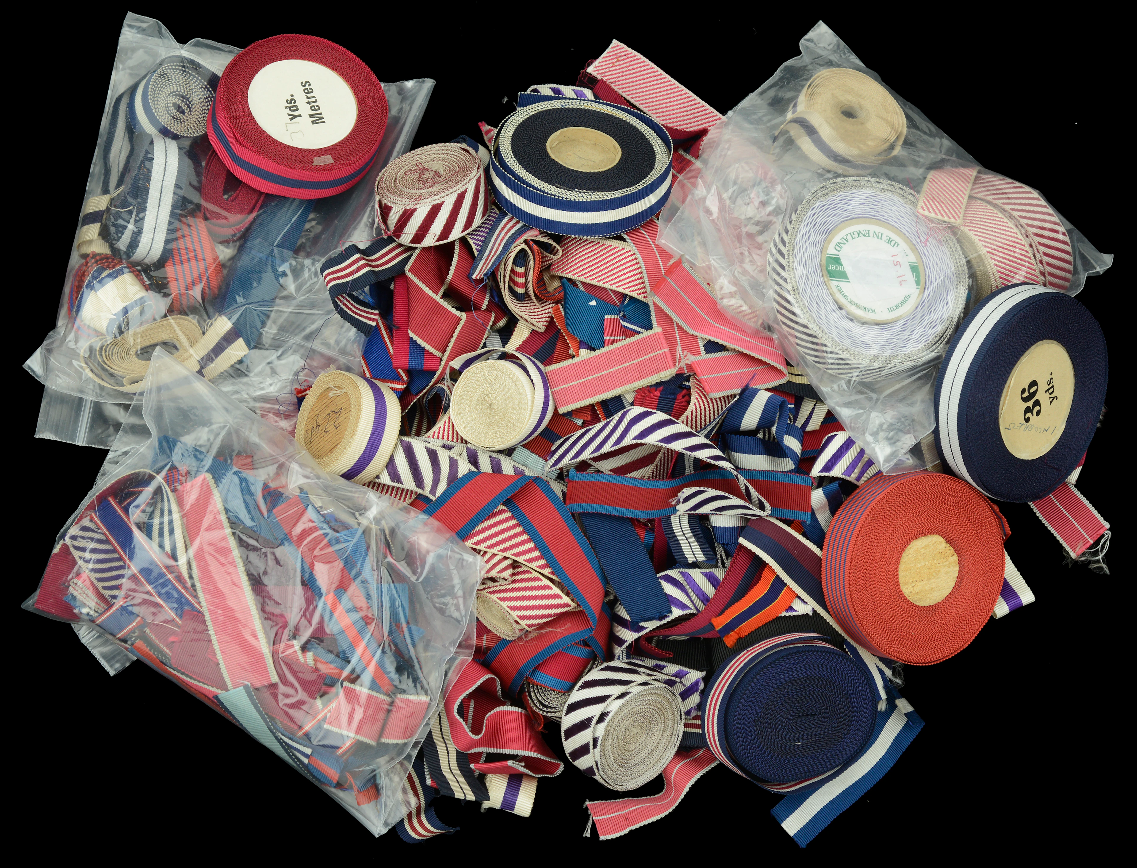 Riband: A selection of partial miniature width rolls and good miniature