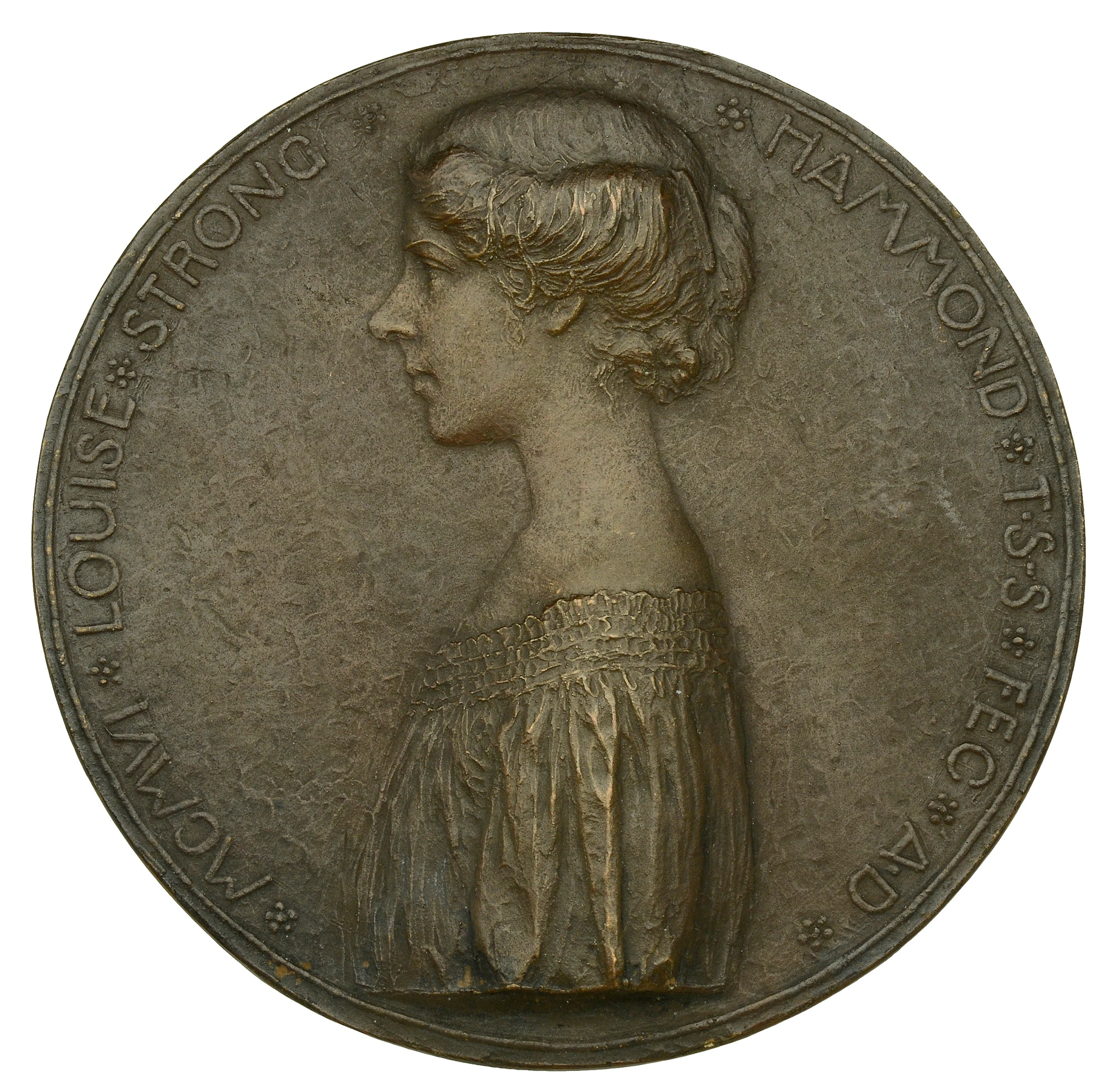 U.S.A., Louisa Strong Hammond, 1906, a uniface cast bronze medal by