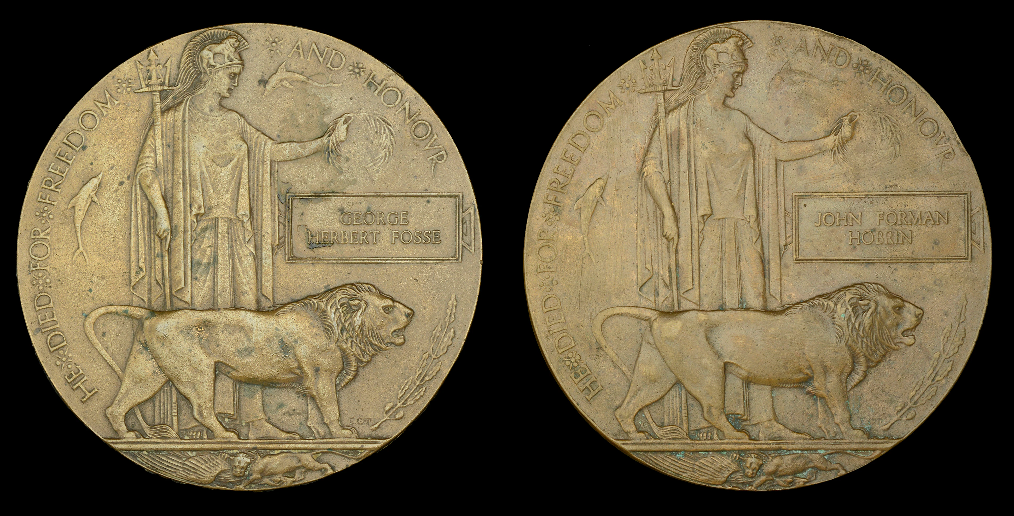 Memorial Plaque (2) (George Herbert Fosse; John Forman Hobrin) with