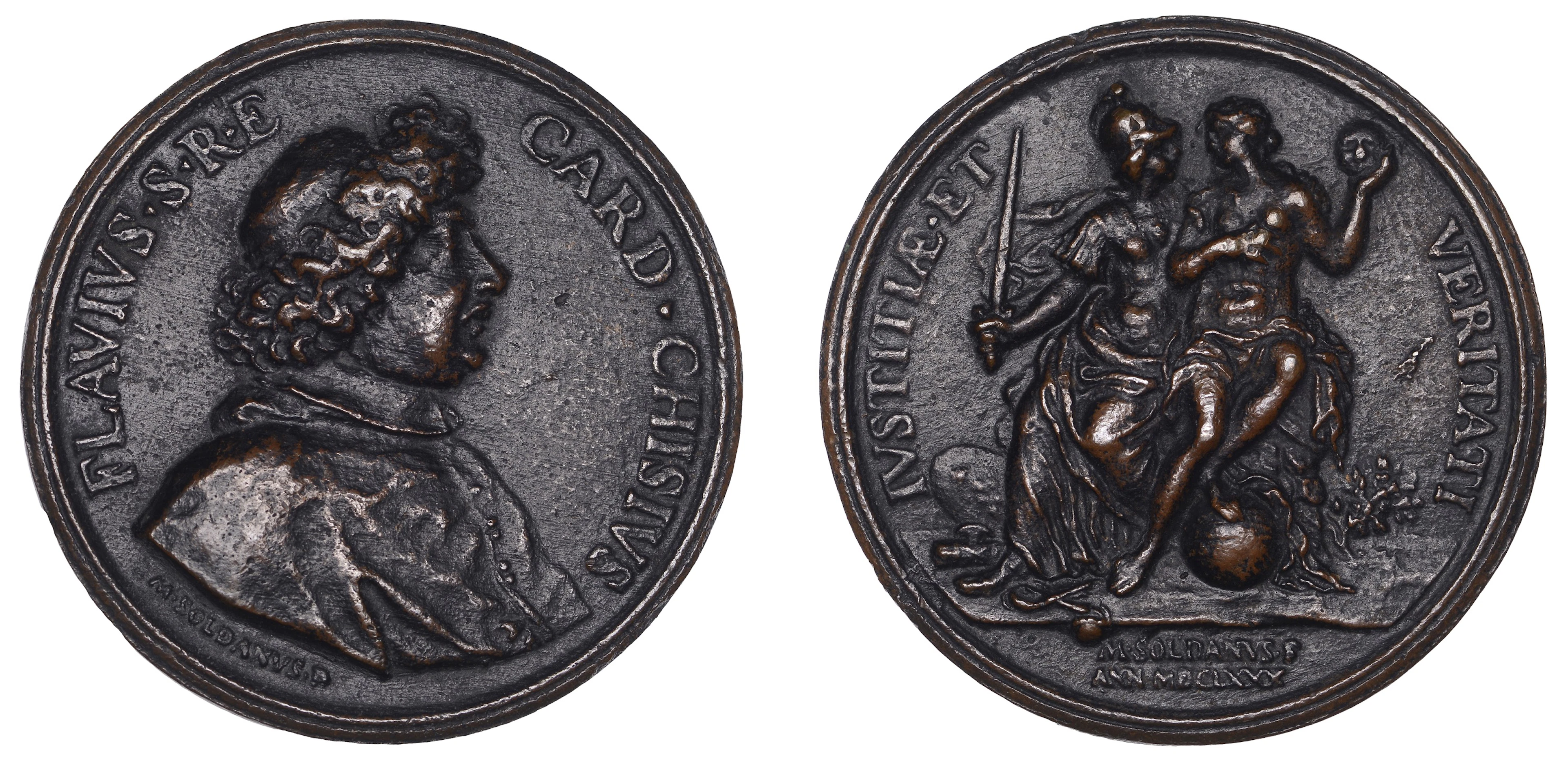 ITALY, Cardinal Flavio Chigi, 1680, a cast bronze medal by M. Soldani
