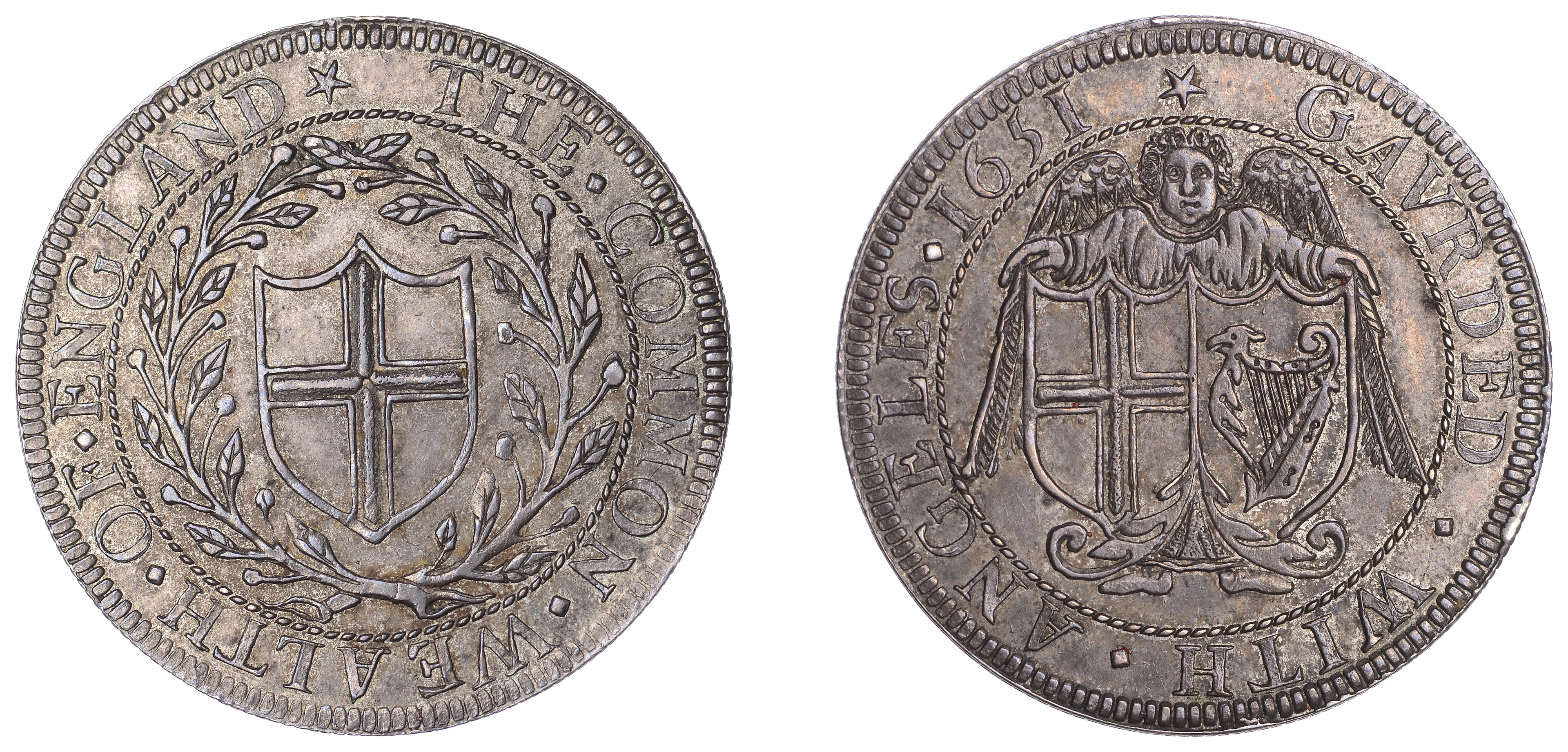 Commonwealth (1649-1660), Pattern Shilling, 1651, in silver, by D.