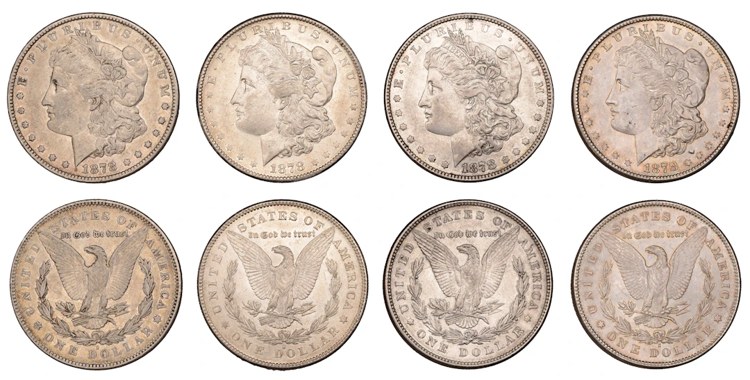United States of America, Dollars (4), 1878, 1878s (3) (KM 110) [4].