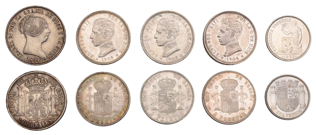Spain, Isabella II, 10 Reales, 1854, Madrid (KM 595); Alfonso XIII