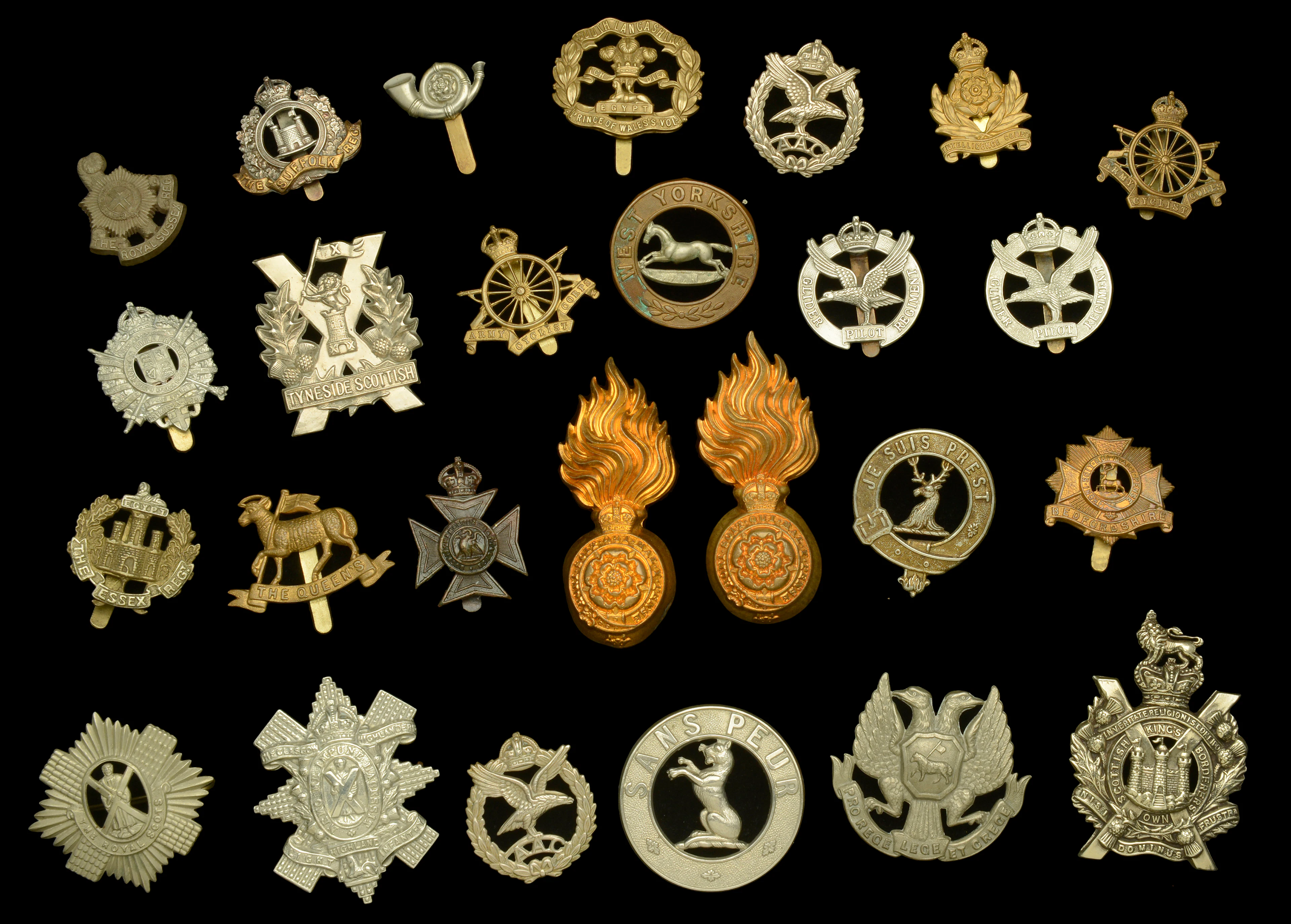 Assorted British Regimental Badges. A good selection including Royal