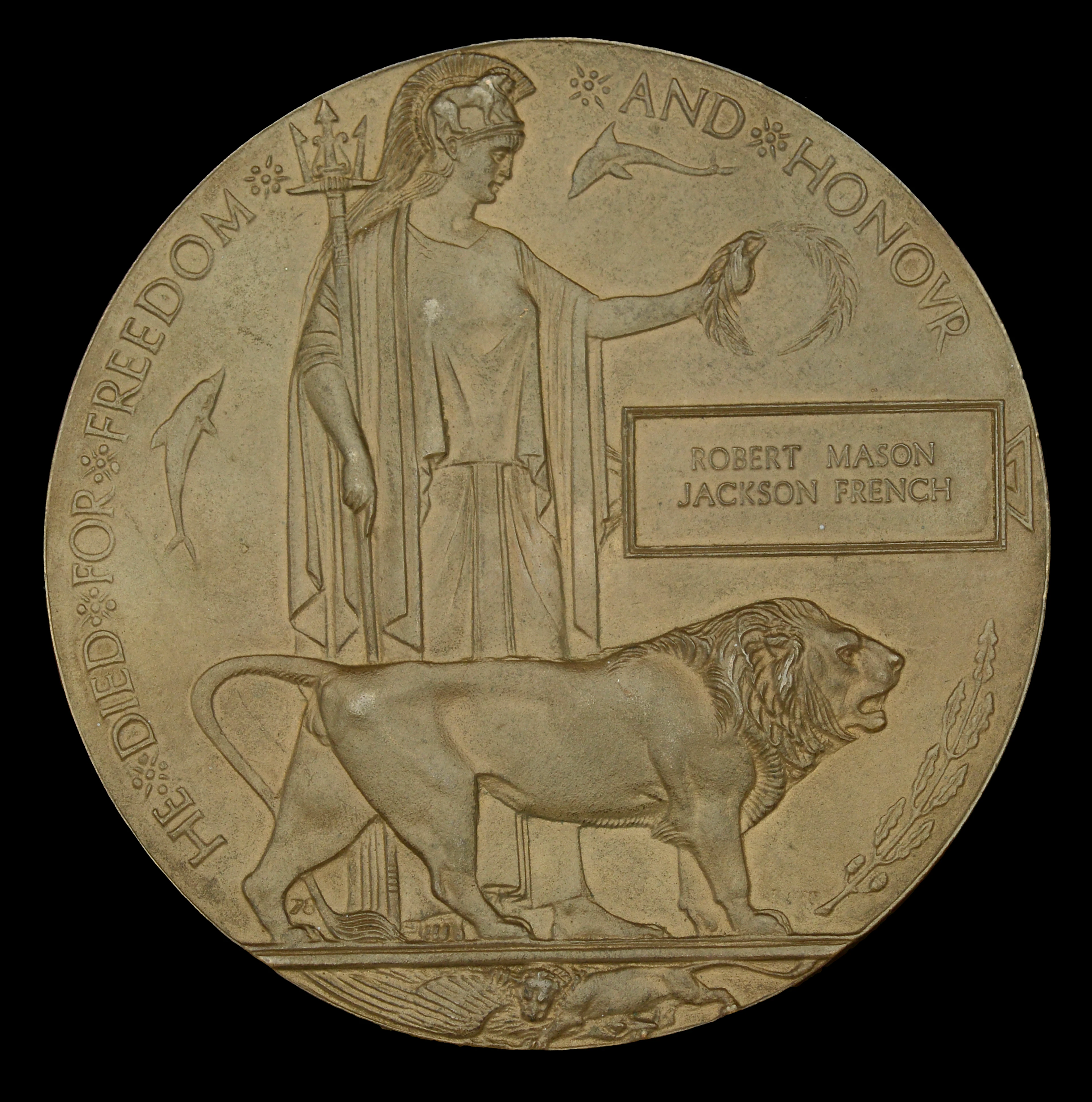 The Great War Memorial Plaque to Captain R. M. J. French, Royal Welsh