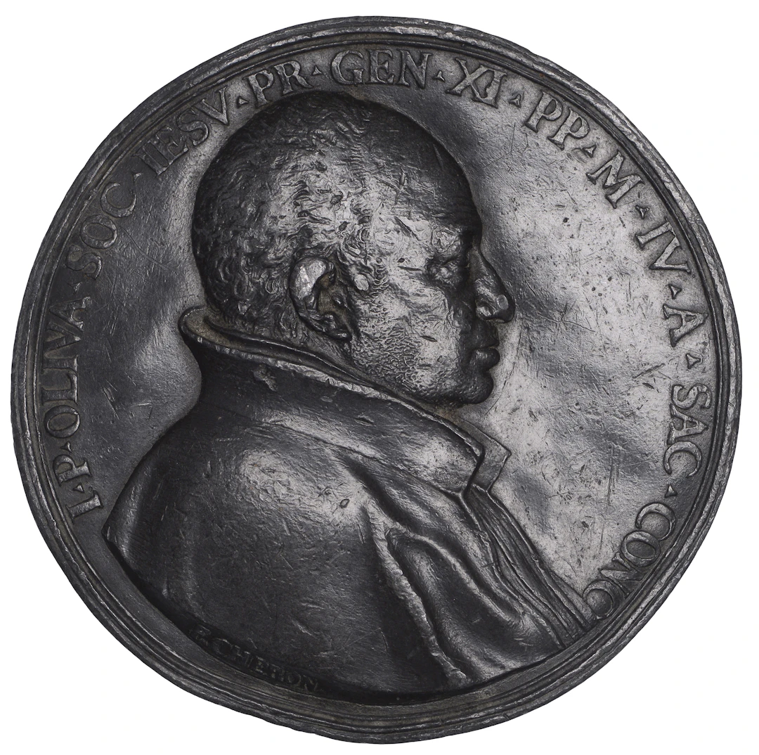ITALY, Giovanni Paolo Oliva, 1671, a uniface cast lead medal by C.-J.-F.