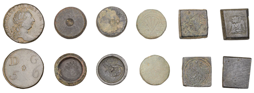 Miscellaneous coin weights (6), various types [lot]. Varied state £40-£60