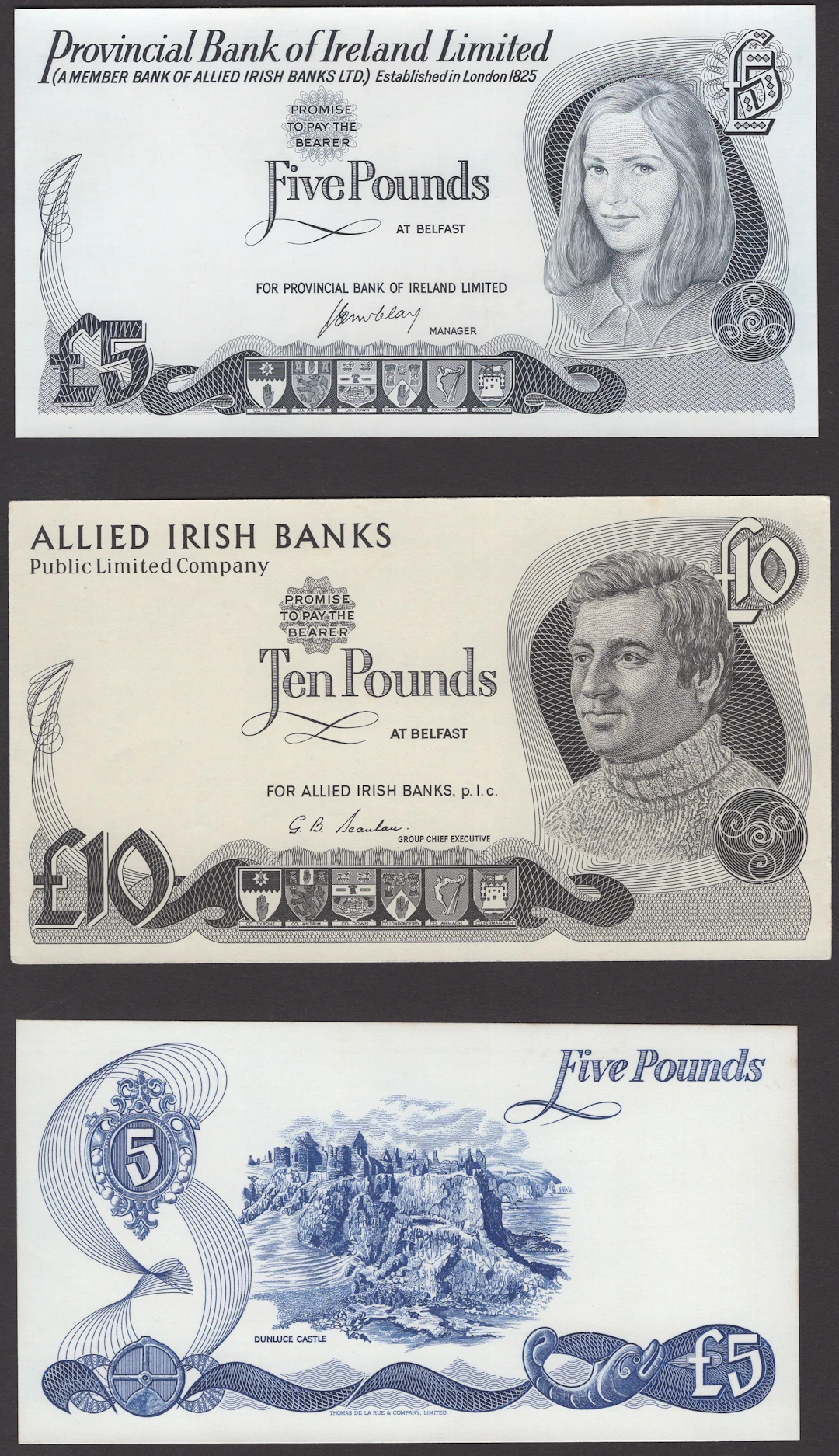 Provincial Bank of Ireland Limited, obverse die proof £5, ND (1977)
