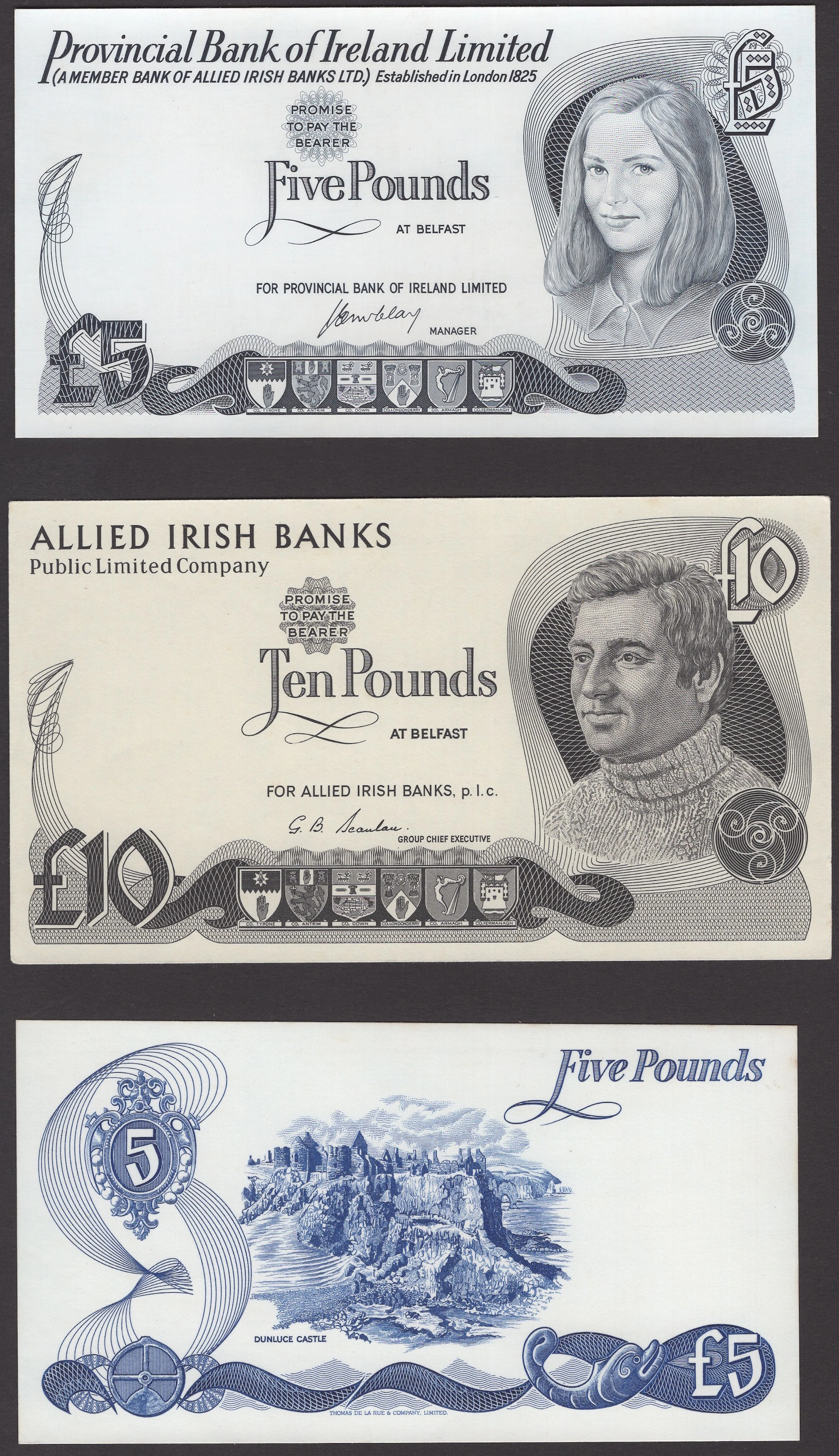 Provincial Bank of Ireland Limited, obverse die proof £5, ND (1977)