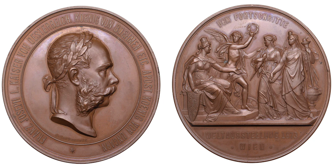 Austria, Franz Joseph I, World Exhibition in Vienna, 1873, a bronze