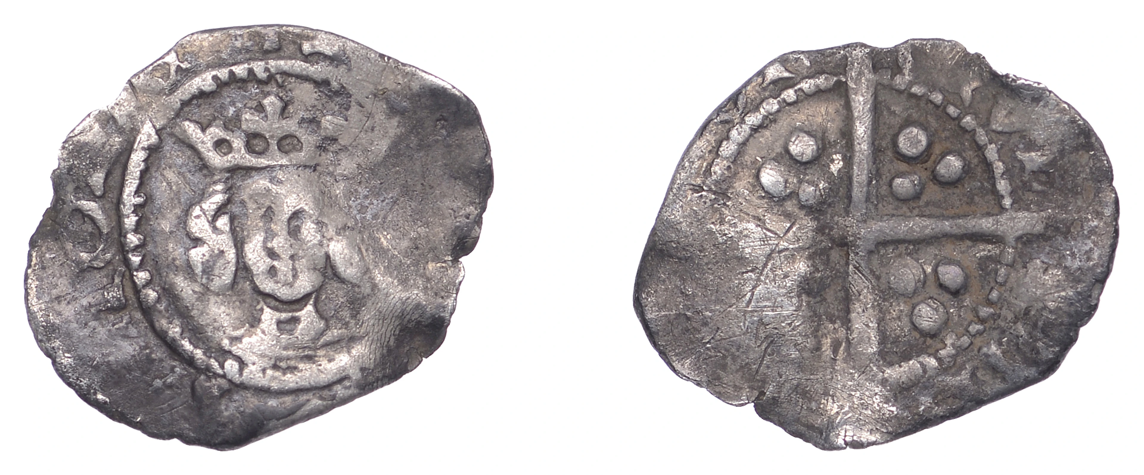 Henry IV, Heavy coinage, Halfpenny, type 4, narrow face, uneven pellet