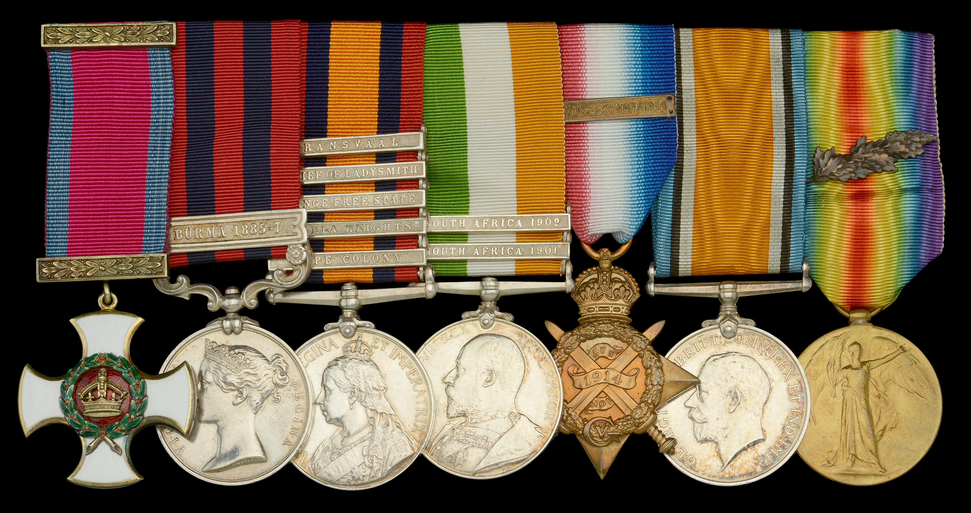 A Boer War D.S.O. group of seven awarded to Major E. G. Elger, Somerset