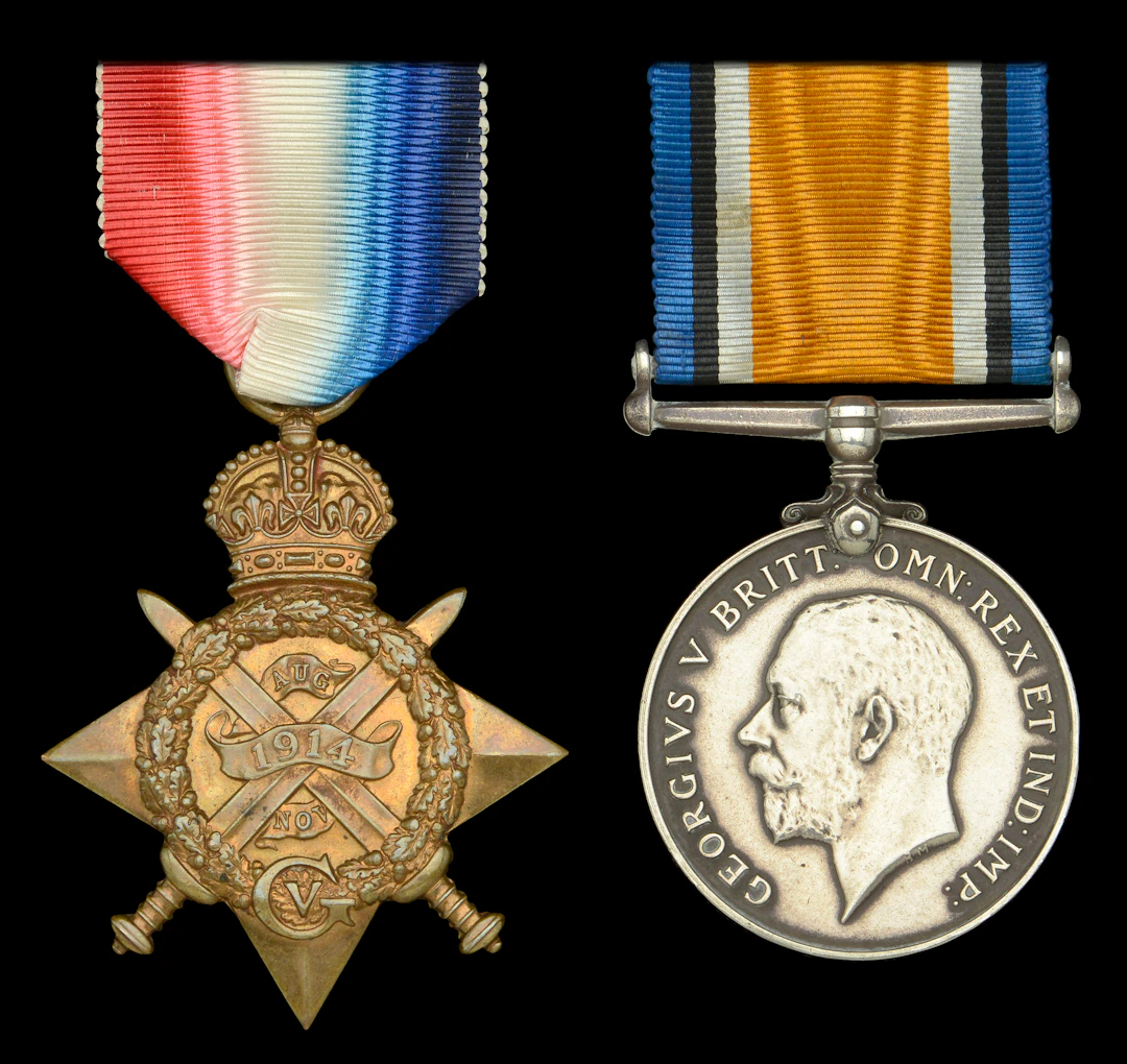 1914 Star (Lieut: F. Povah. R. Scots.); British War Medal 1914-20
