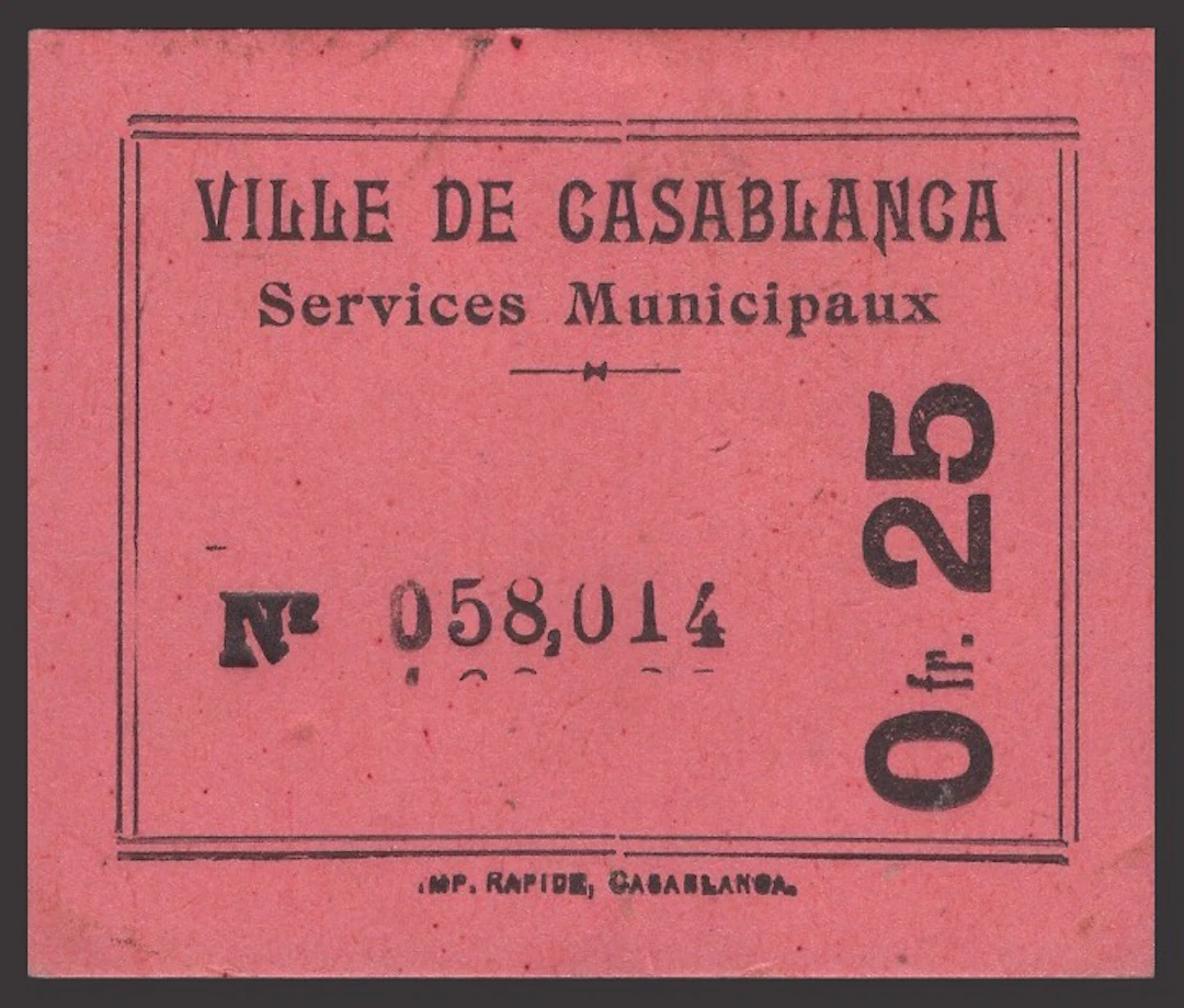 Services Municipaux, Casablanca, Morocco, 25 Centimes, ND (1919)