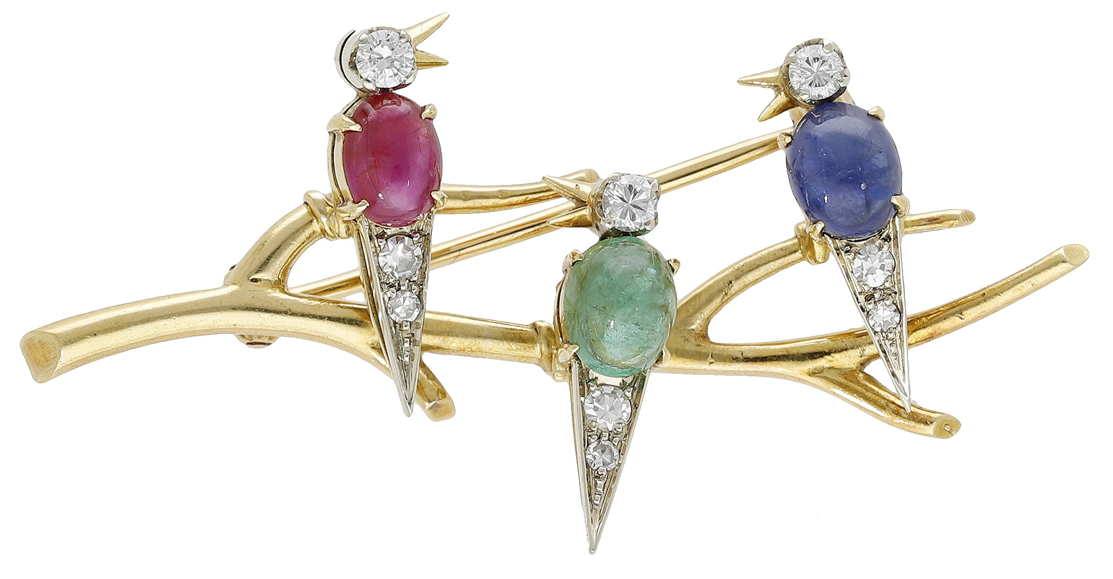 A mid 20th century novelty bird brooch by Durante & Lischetti, designed