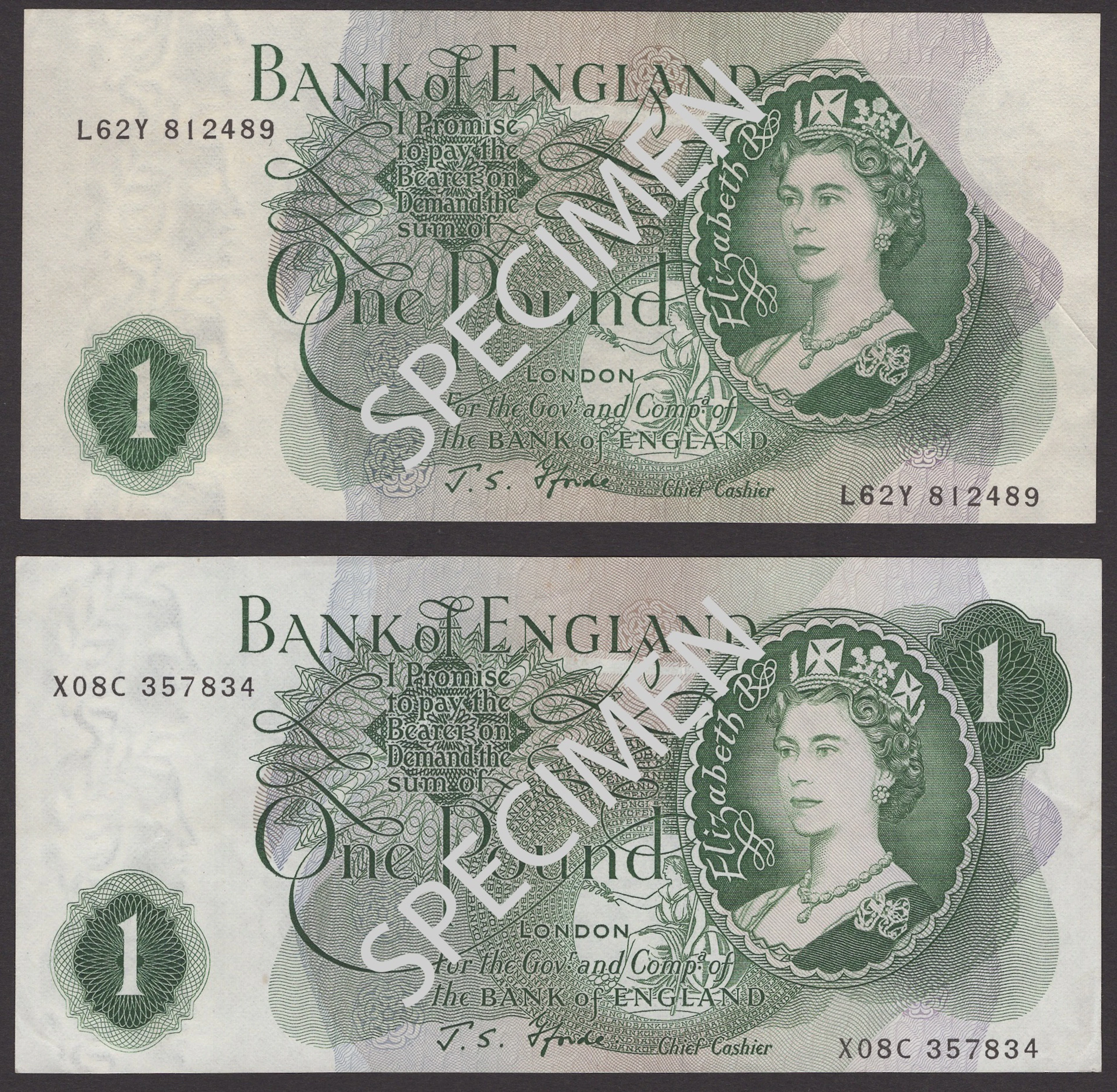 ERROR: Bank of England, John S. Fforde, £1 (4), 15 February 1967