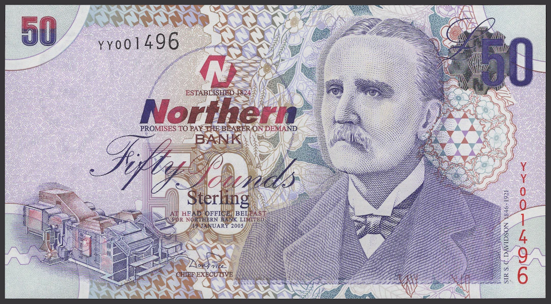 Northern Bank Limited, replacement £50, 19 January 2005, serial number