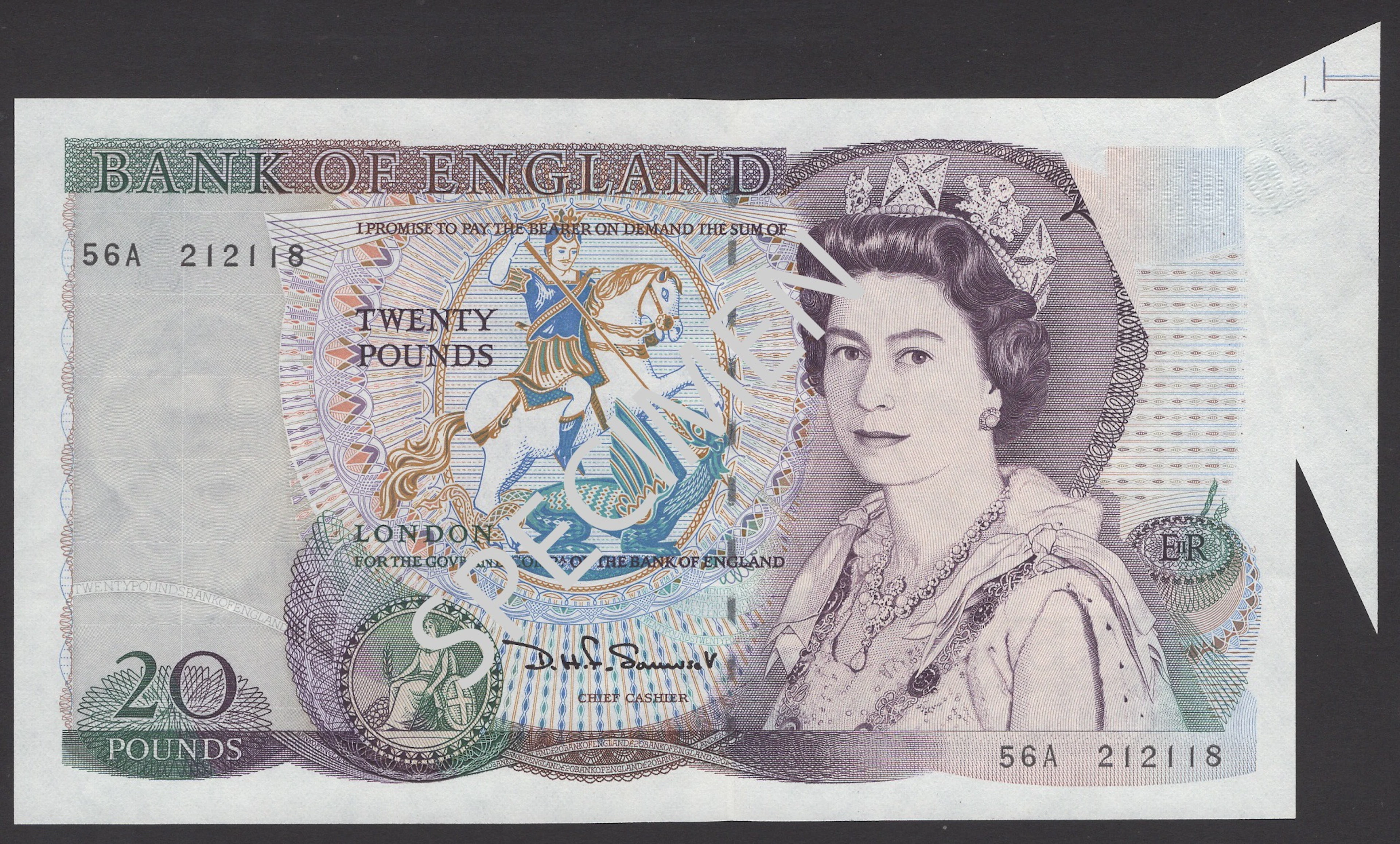 ERROR: Bank of England, David H. F. Somerset, £20, 15 November 1984