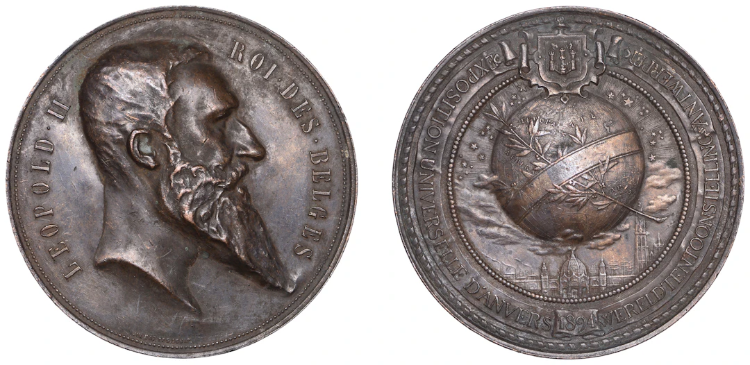 BELGIUM, Exposition Universelle, Antwerp, 1894, a bronze medal by