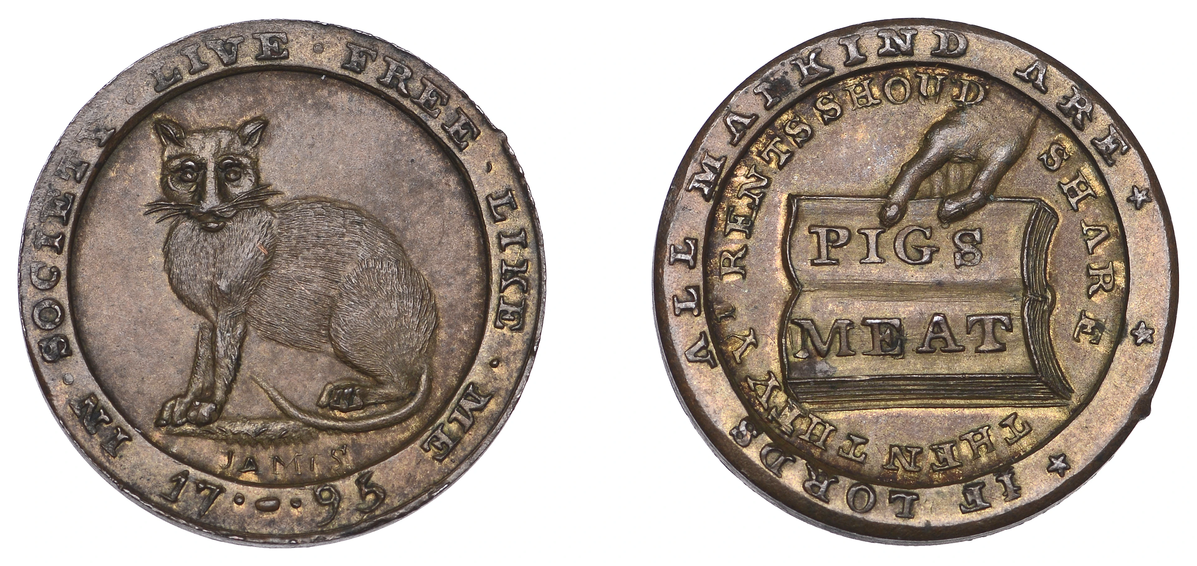 18th Century Tokens, LONDON, High Holborn, Thomas Spence, Farthing