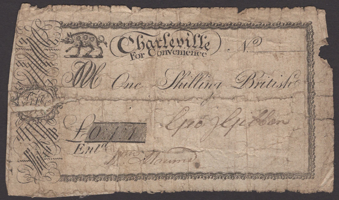 Charleville, Co. Cork, George Gibbon, 1 Shilling British (or 1 Shilling