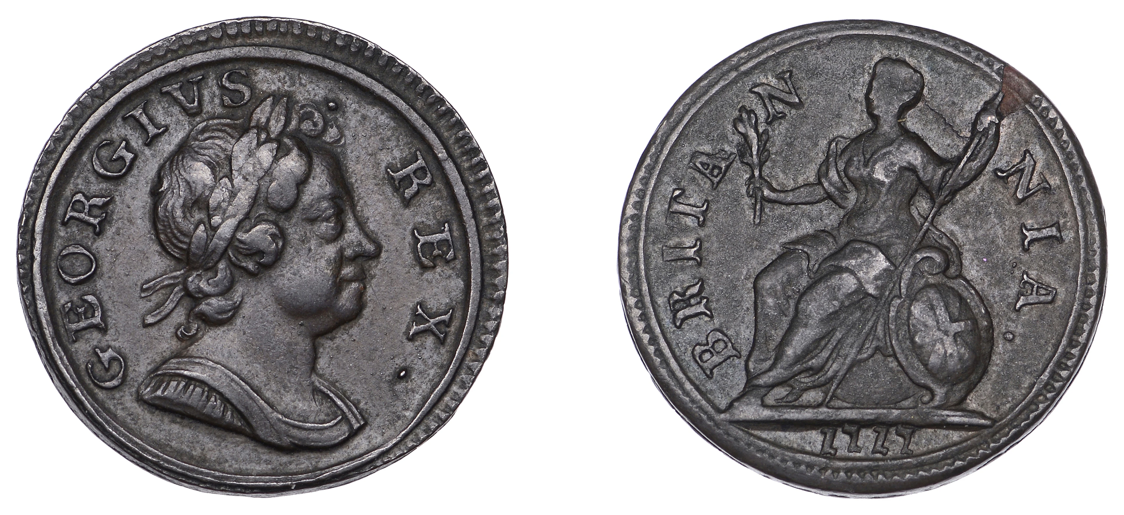 George I (1714-1727), Farthing, 1717 (Cooke 458; BMC 783; S 3661).