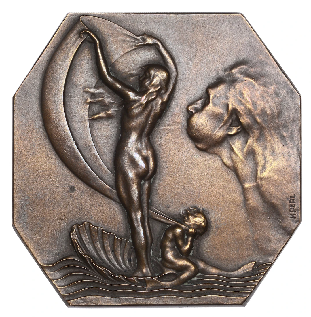 AUSTRIA, Segelsport [Sailing], 1910, an Art Nouveau uniface octagonal