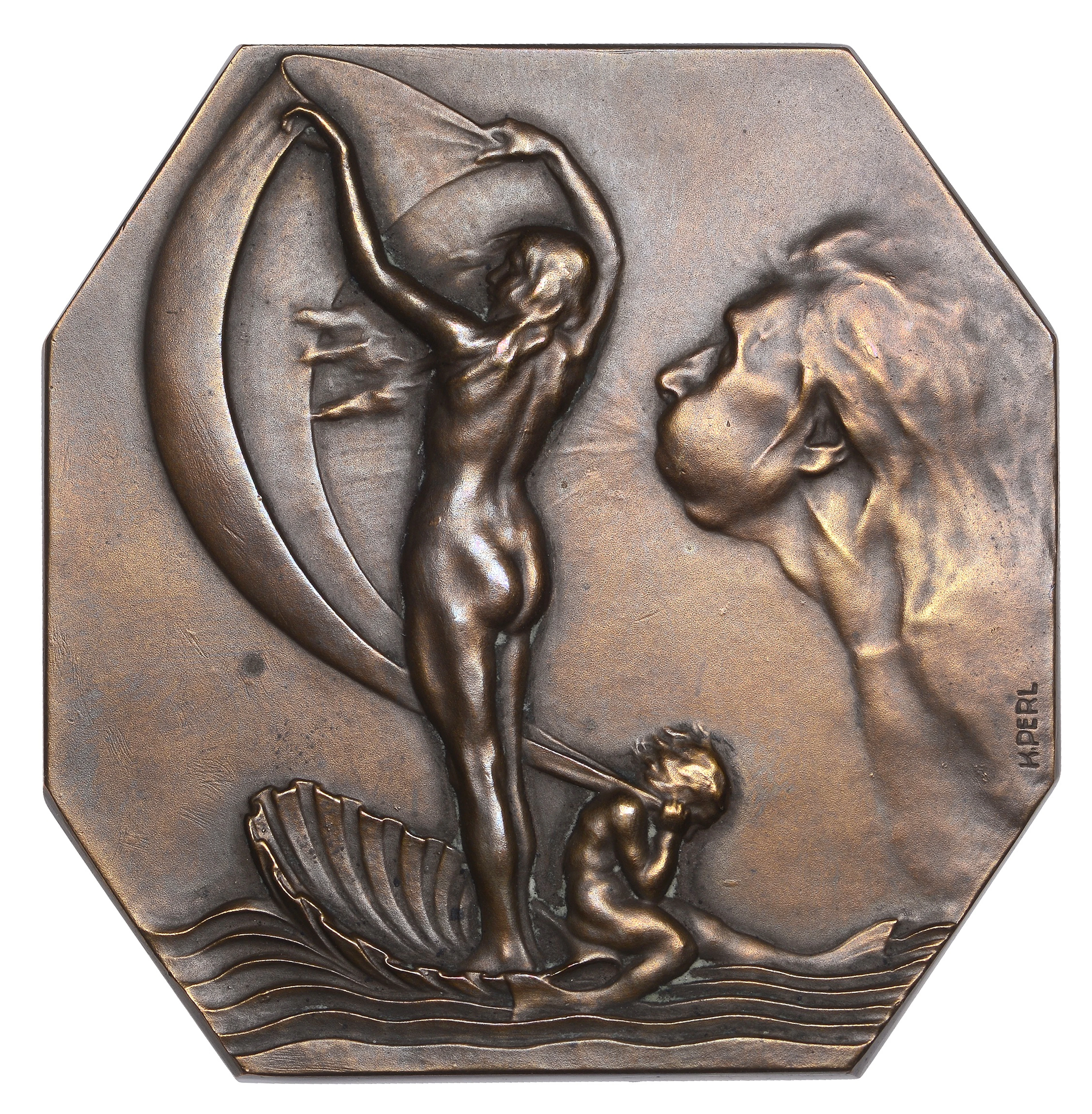 AUSTRIA, Segelsport [Sailing], 1910, an Art Nouveau uniface octagonal