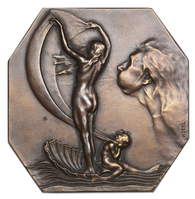 AUSTRIA, Segelsport [Sailing], 1910, an Art Nouveau uniface octagonal
