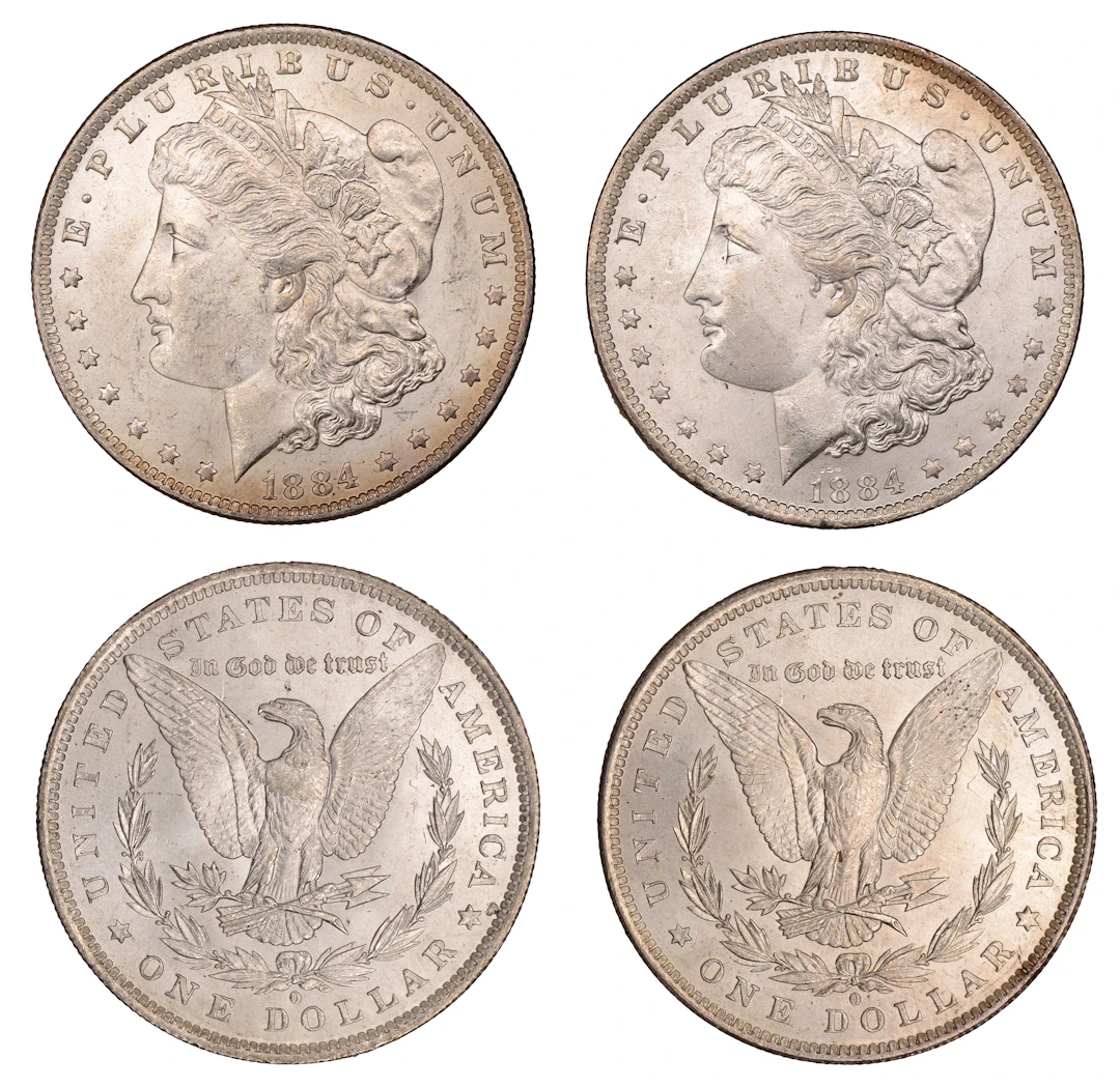 United States of America, Dollars (2), both 1884o, New Orleans (KM