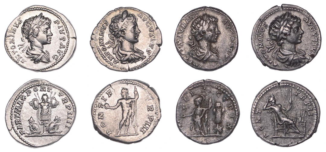 Caracalla (198-217), Denarii (4), 198, laureate and draped bust right