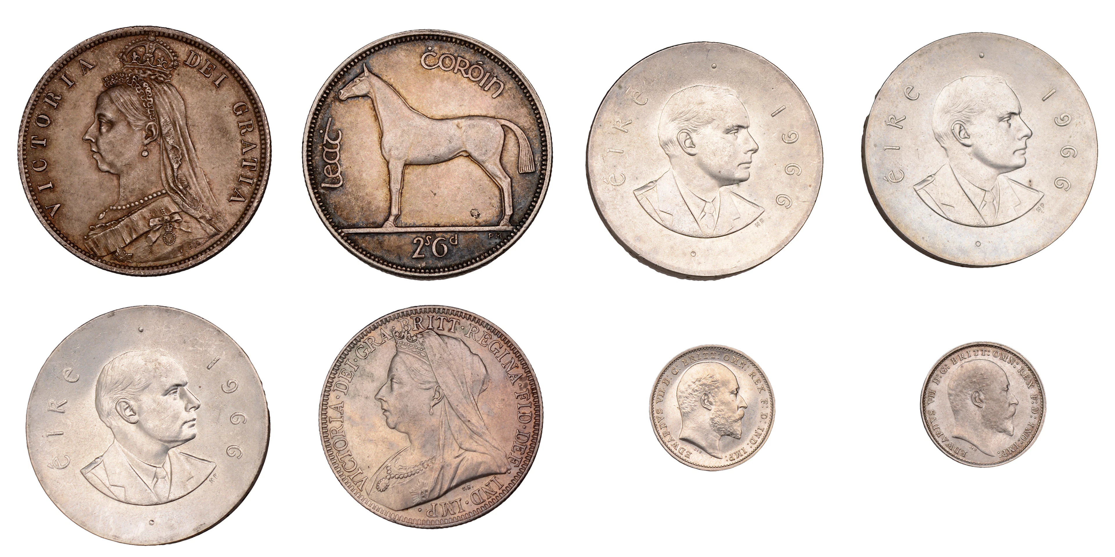 Victoria, Halfcrown, 1887, Jubilee Head, Florin, 1901 (ESC 2771, 2972;