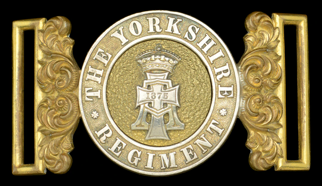 Yorkshire Regiment, Officer’s Waist Belt Clasp. A good silver and