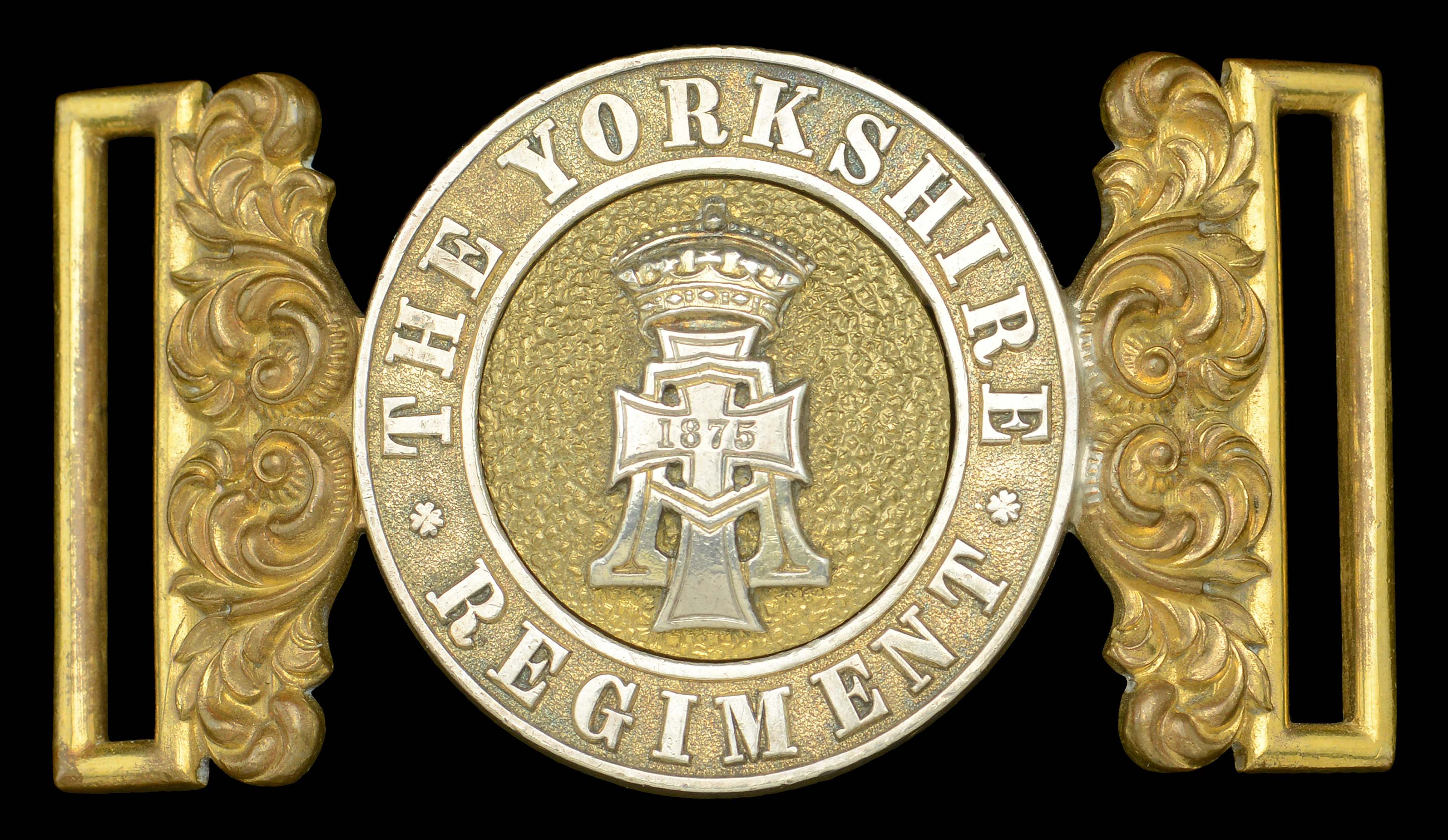 Yorkshire Regiment, Officer’s Waist Belt Clasp. A good silver and