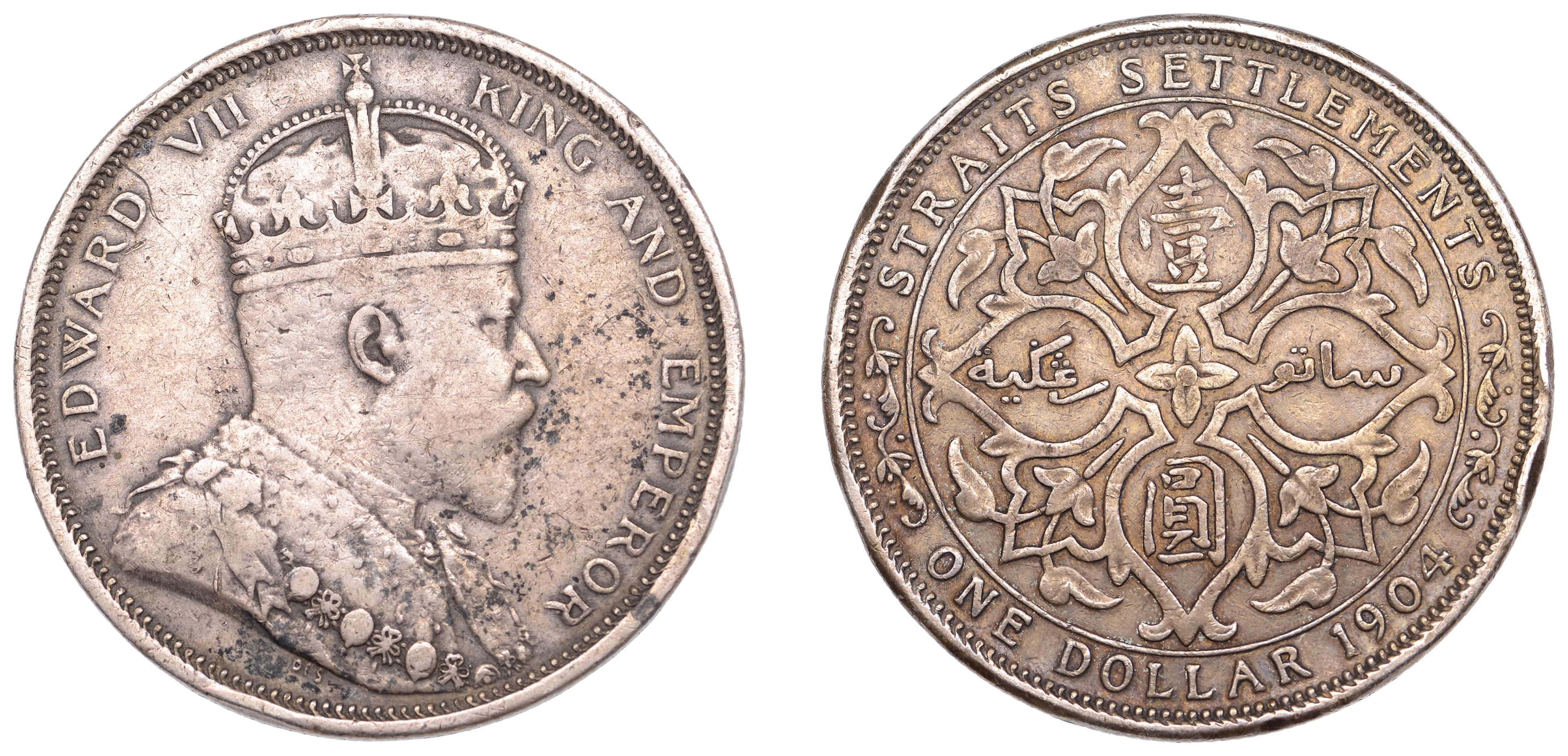 Straits Settlements, Edward VII, Dollar, 1904b (Prid. 4; KM. 25).