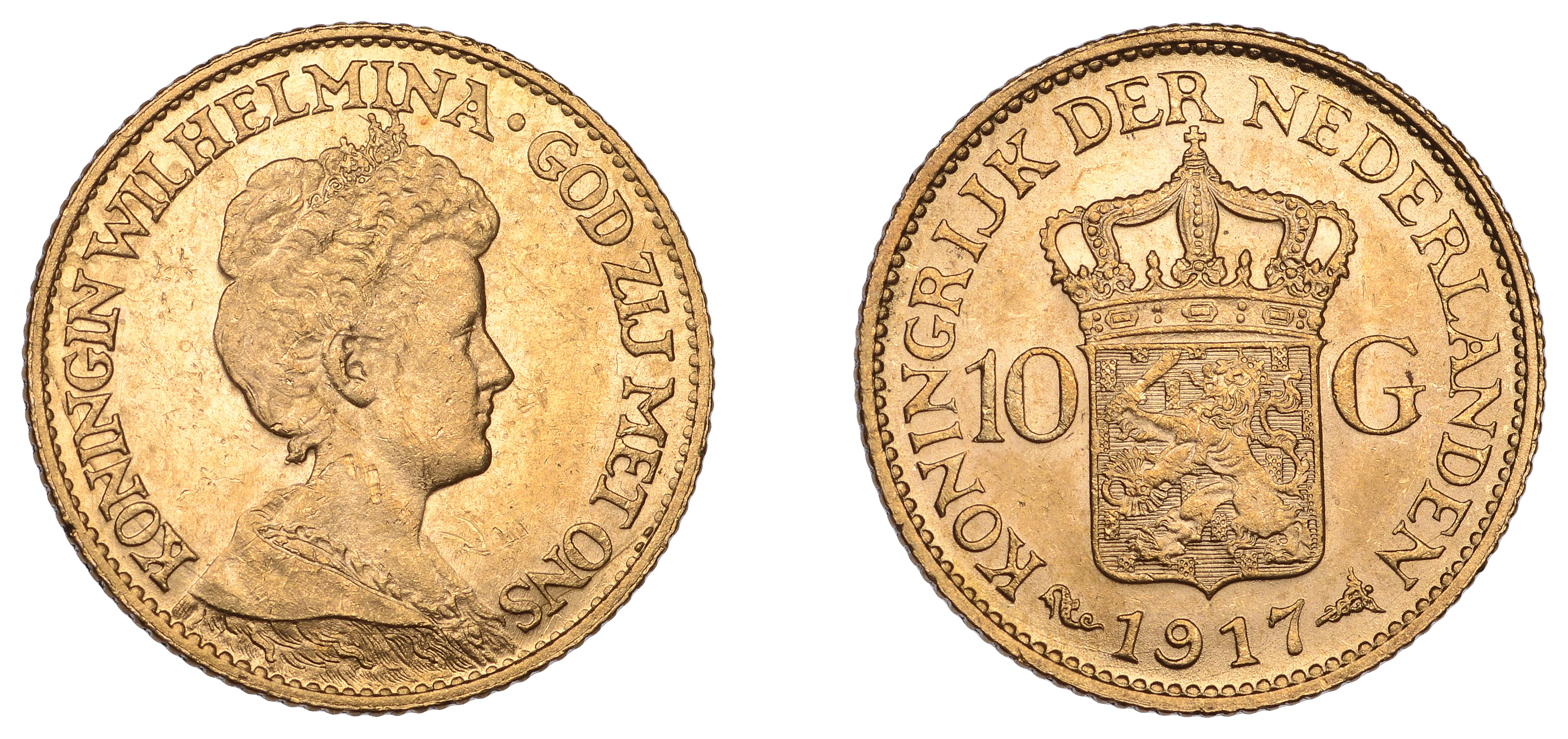 Netherlands, Wilhelmina, 10 Gulden, 1917, Utrecht (Fr. 349; KM 149).