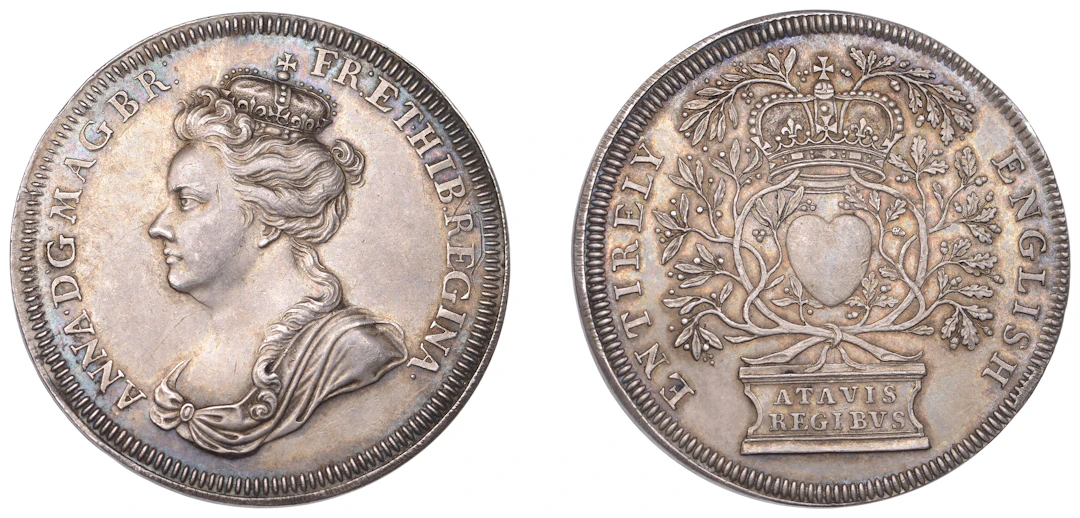 Anne, Accession, 1702, a silver medal, unsigned [by J. Croker], crowned