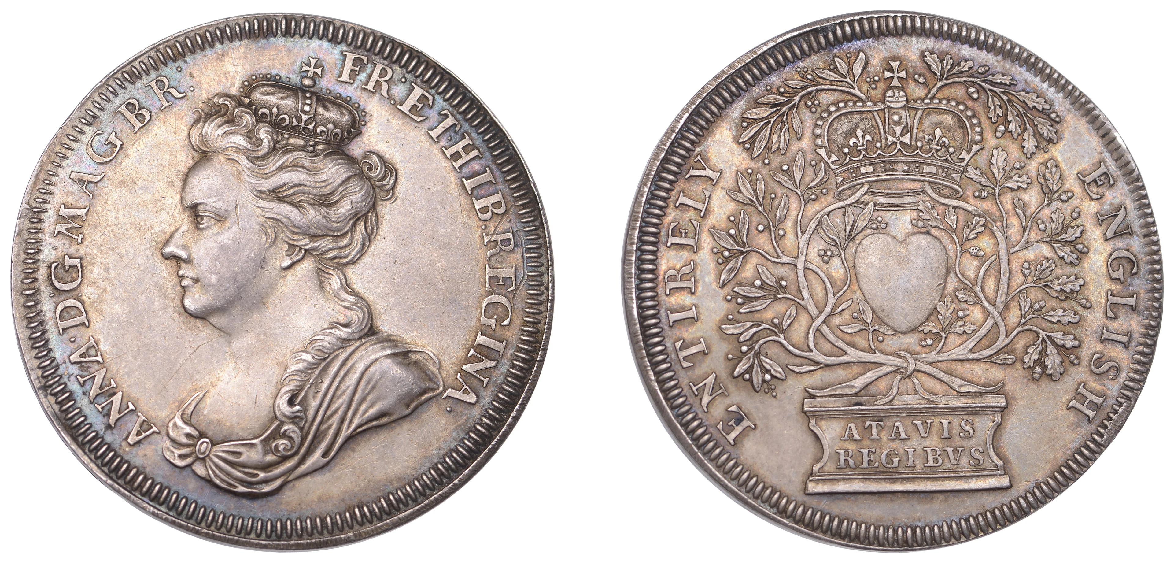 Anne, Accession, 1702, a silver medal, unsigned [by J. Croker], crowned