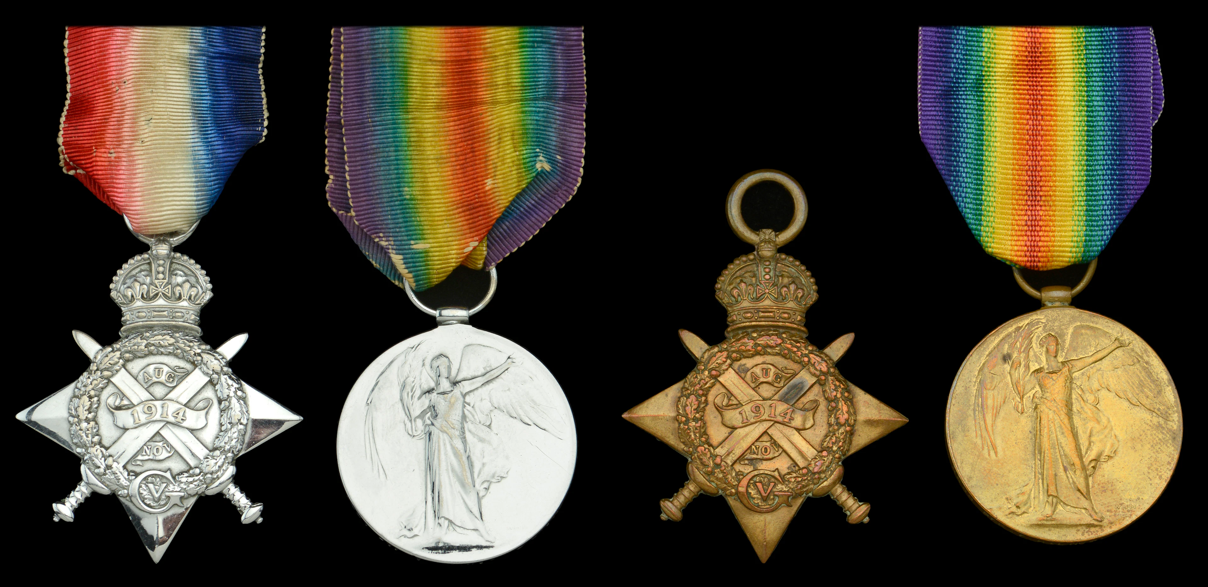 Pair: Private G. Denham, Royal Welsh Fusiliers, later Hampshire Regiment