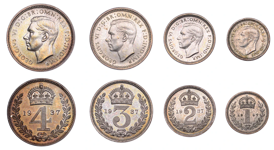 George VI (1936-1952), Maundy Set, 1937 (ESC 4304; S 4086) [4]. Toned