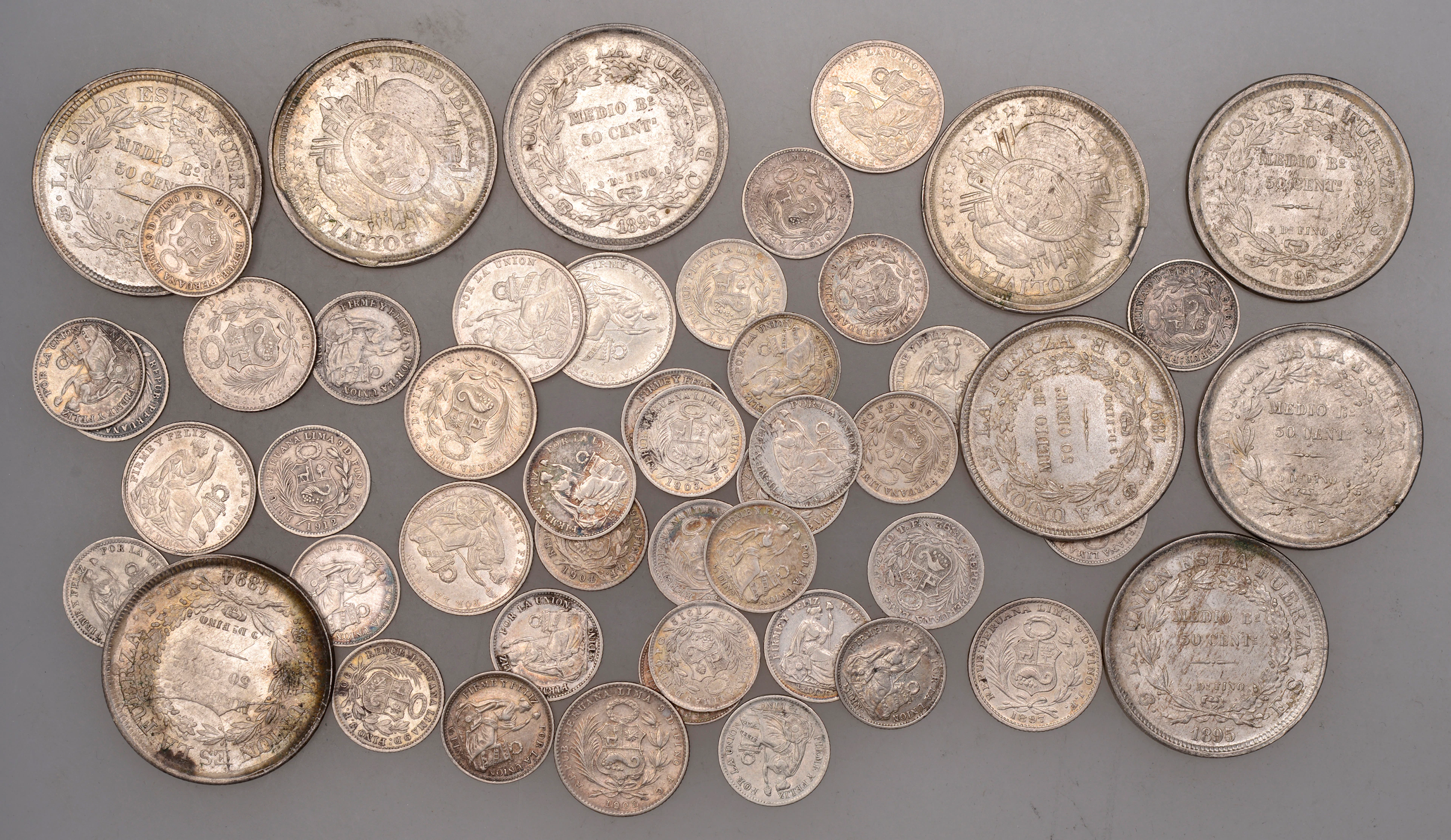 Miscellaneous, BOLIVIA, Republic, Half-Boliviano or 50 Centavos (9)