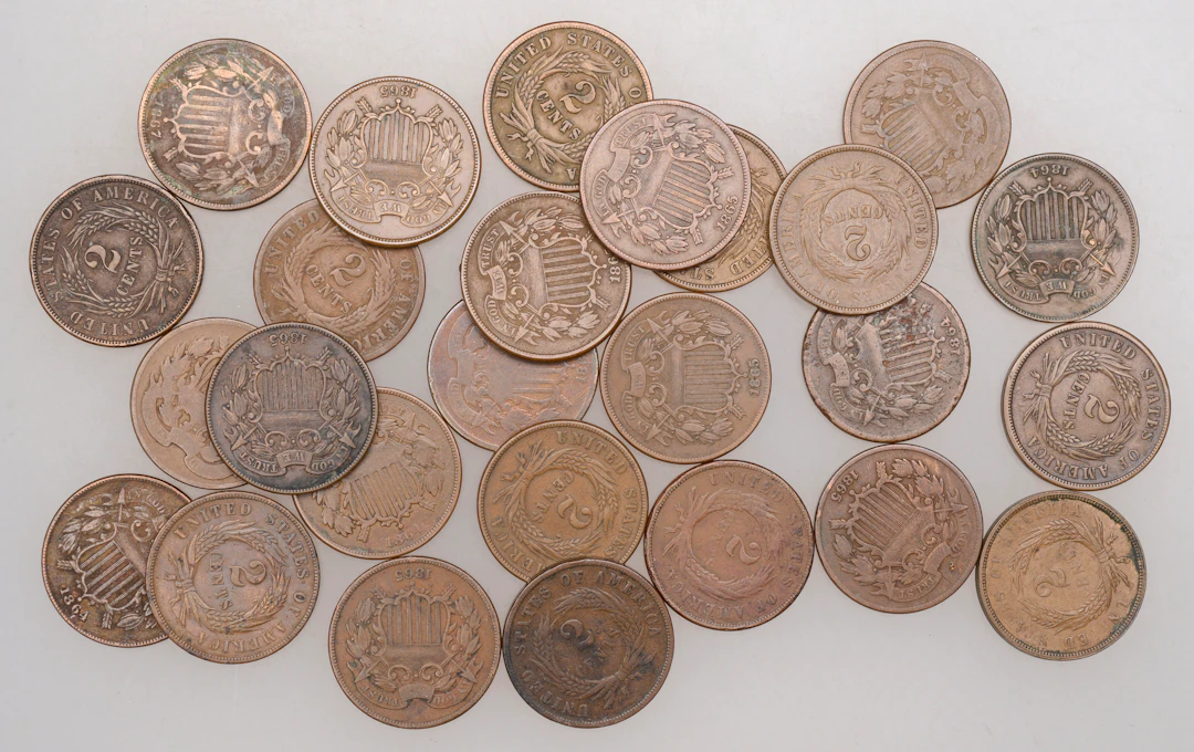 United States of America, 2 Cents (26), various dates (KM 94) [26].