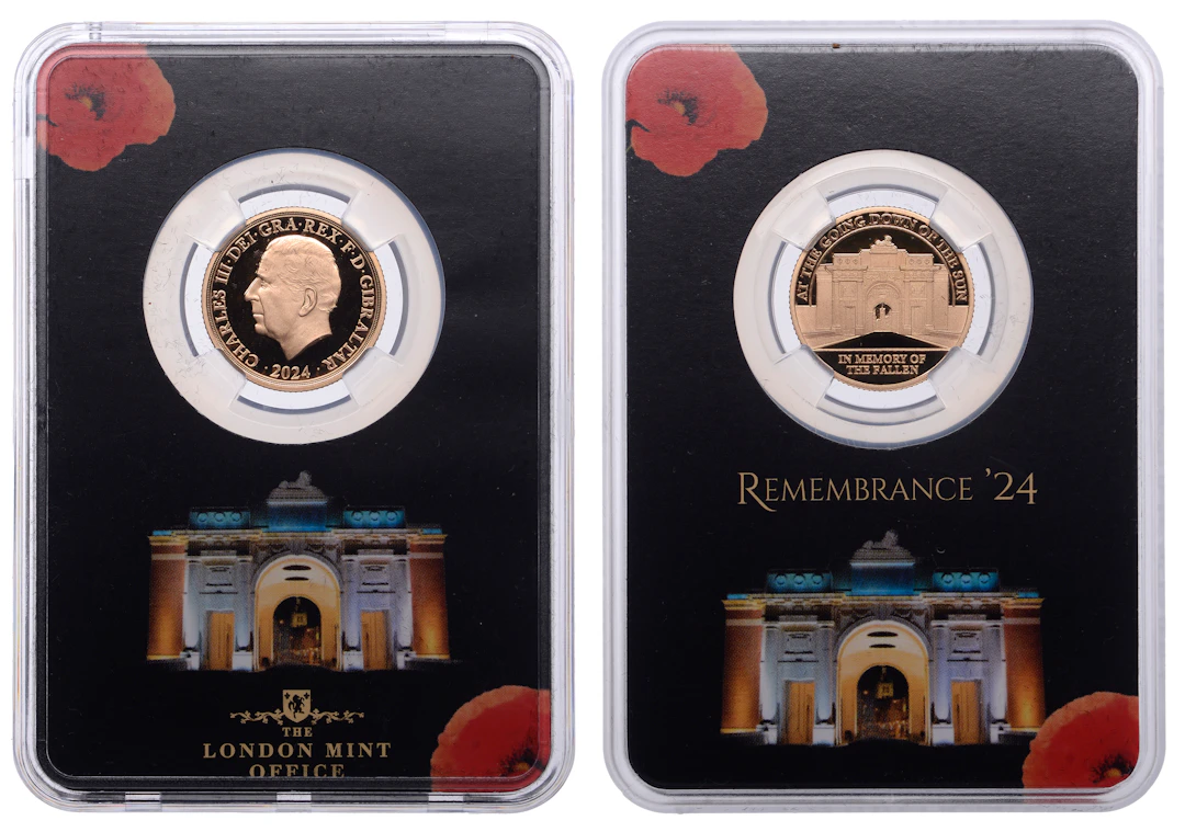 Gibraltar, Charles III, Proof Sovereign, 2024, Remembrance Day. In