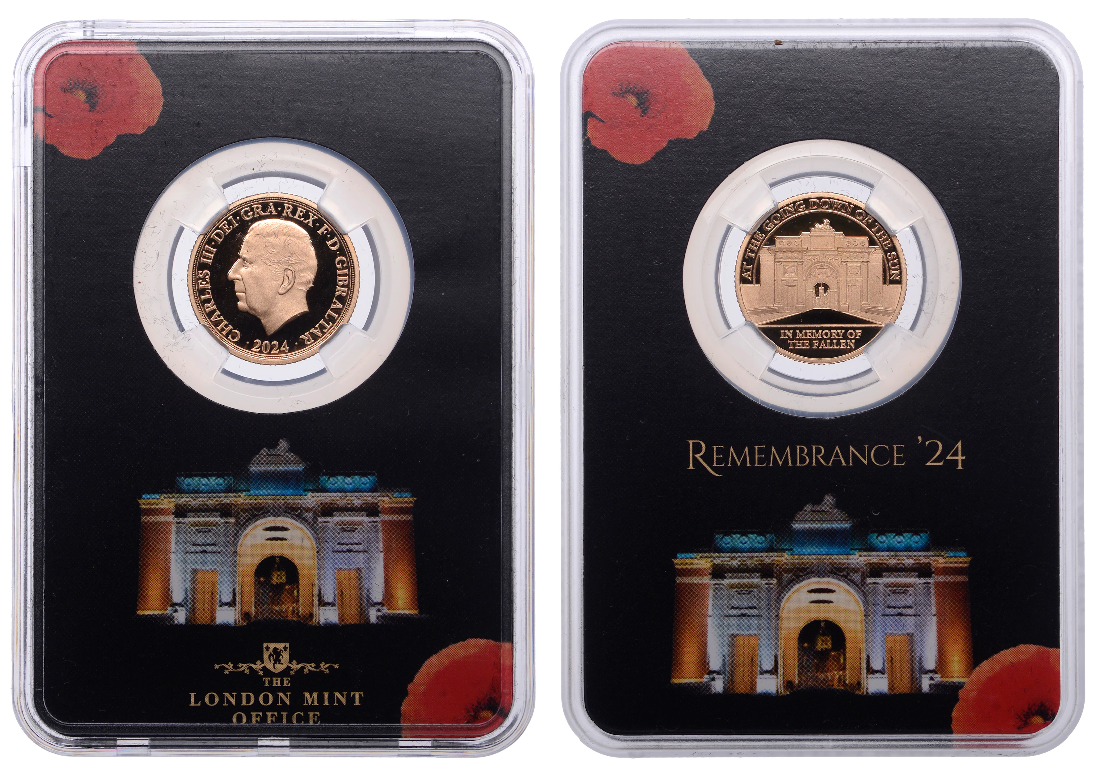 Gibraltar, Charles III, Proof Sovereign, 2024, Remembrance Day. In