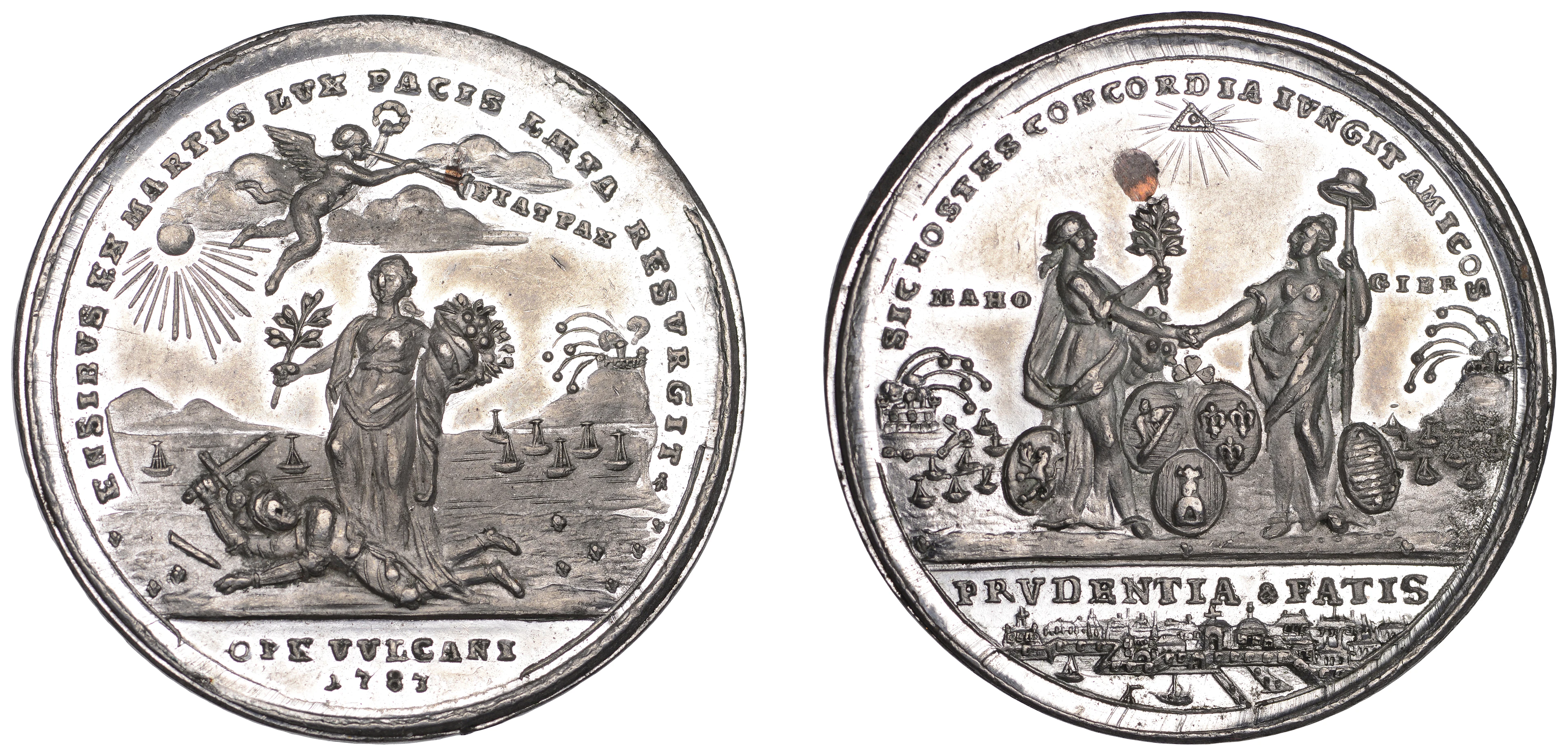 Medallions, Relief of Gibraltar and the Peace of Versailles, 1783