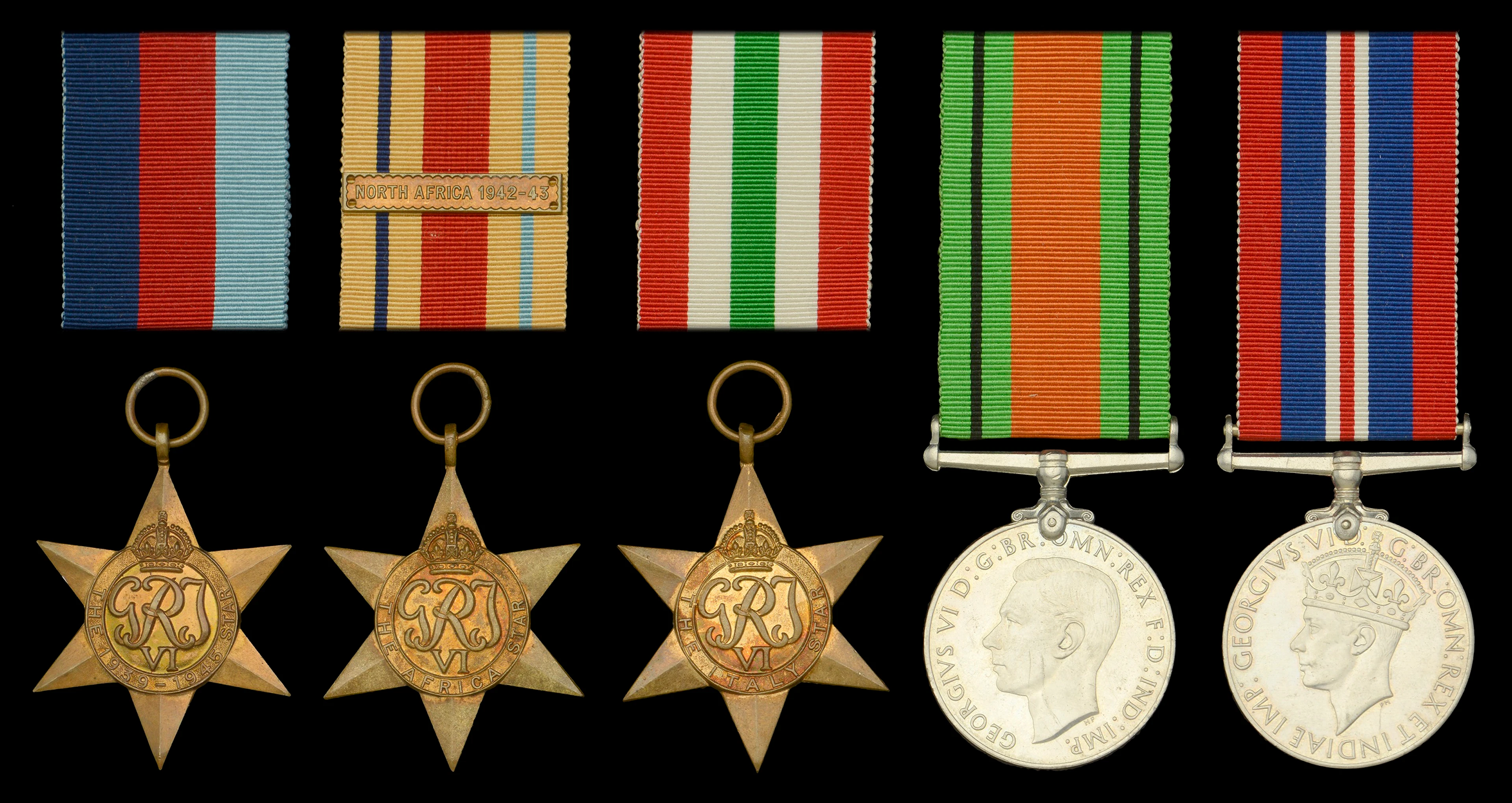 A Second War ‘Goldfish Club’ group of five awarded to B. Deverell