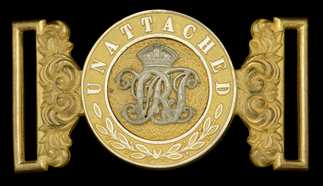 Unattached Officer’s Waist Belt Clasp. A very good silver and gilt