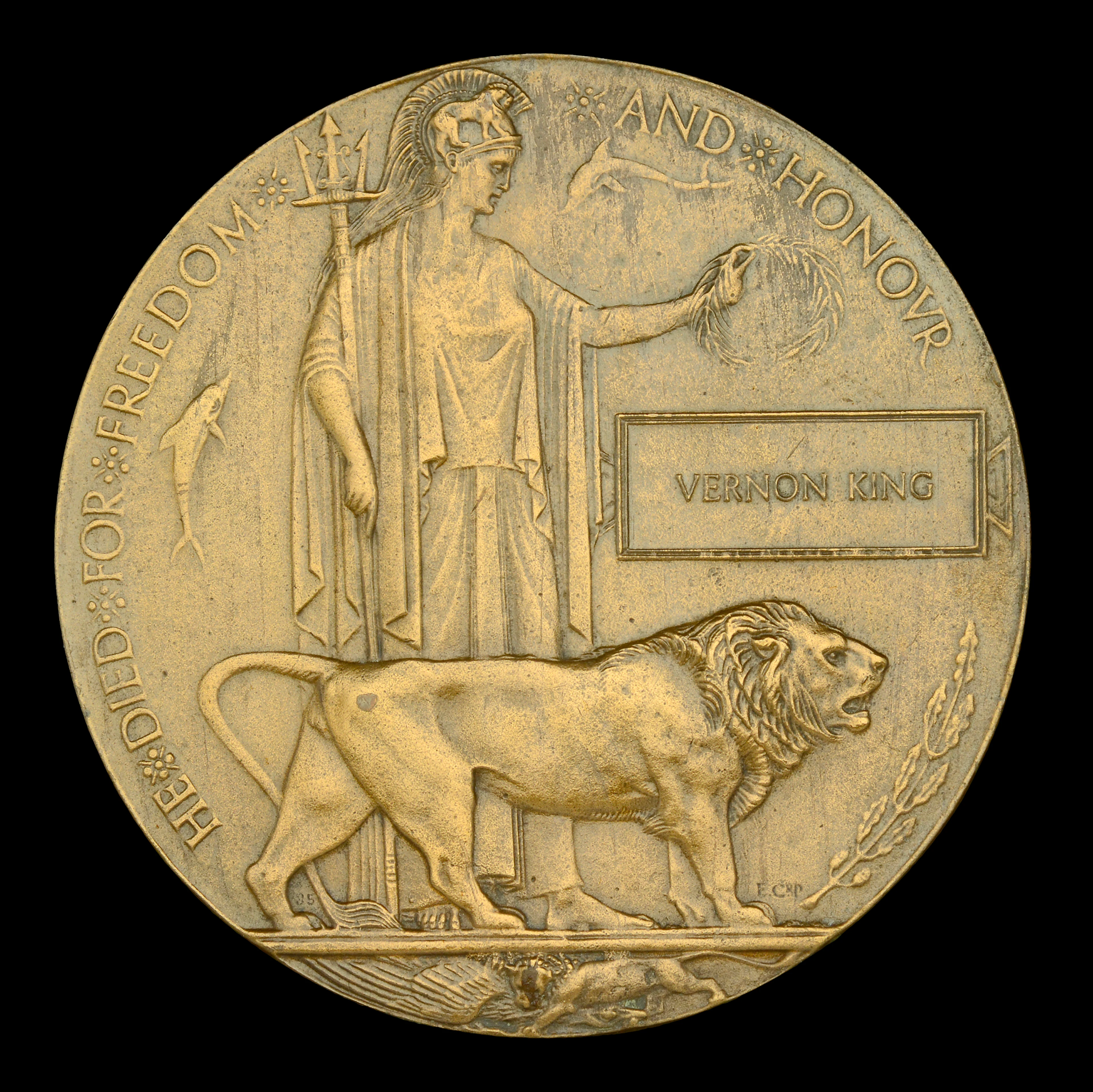 The Great War Memorial Plaque to Lieutenant V. King, Royal Marines